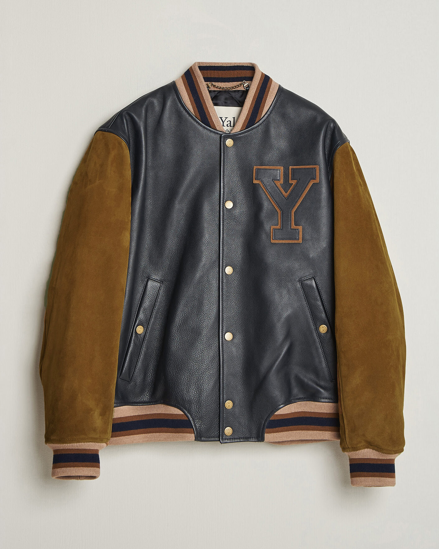 Mies | Takit | Gant | YALE Suede/Leather Varsity Jacket Navy
