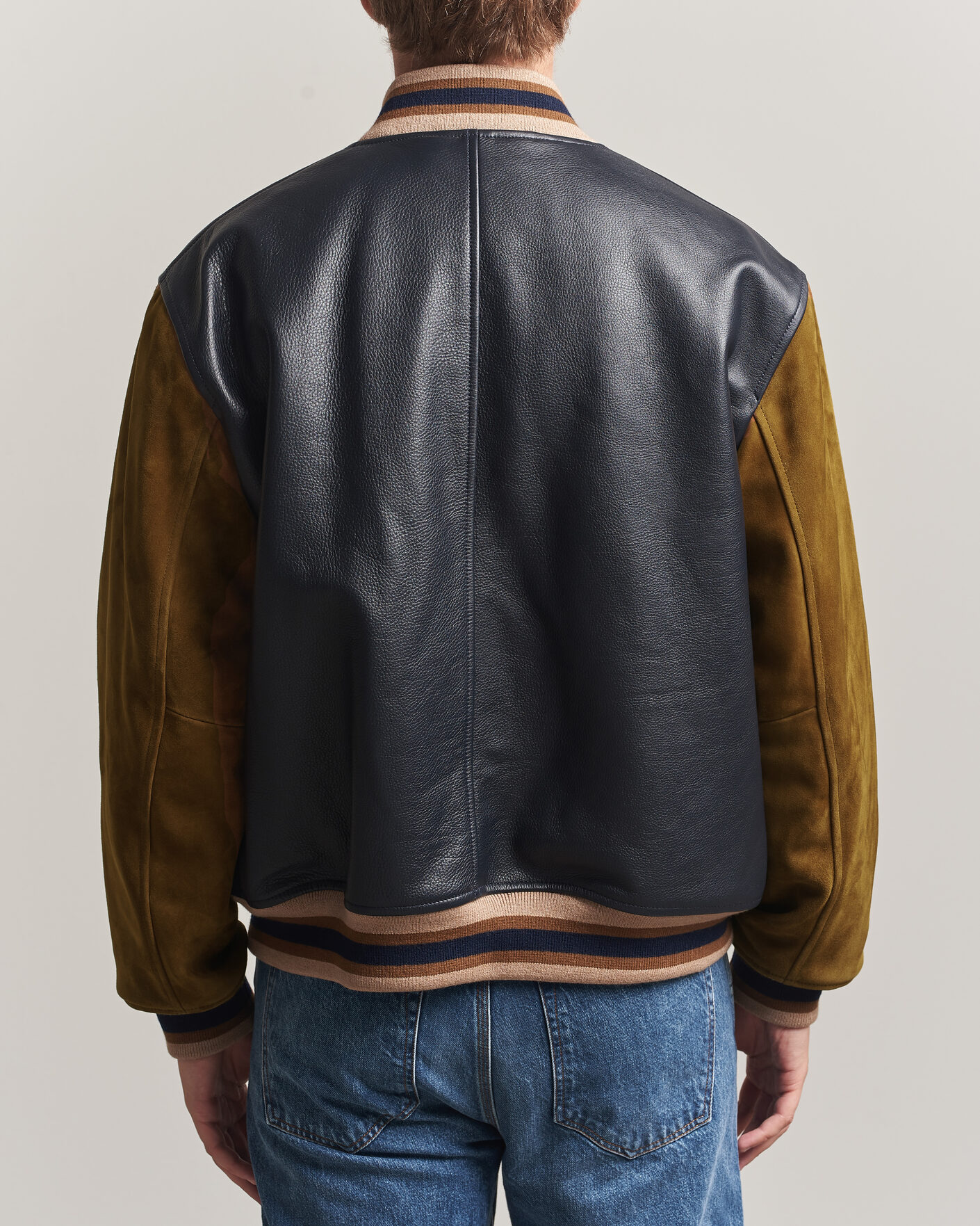 Mies | Takit | Gant | YALE Suede/Leather Varsity Jacket Navy