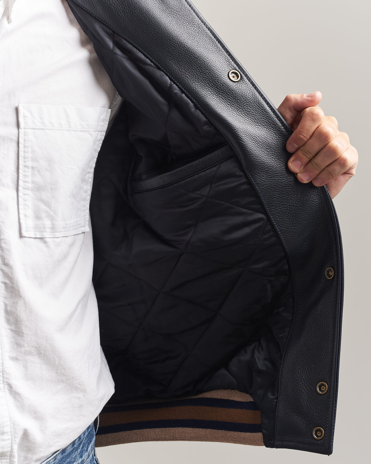 Mies | Takit | Gant | YALE Suede/Leather Varsity Jacket Navy
