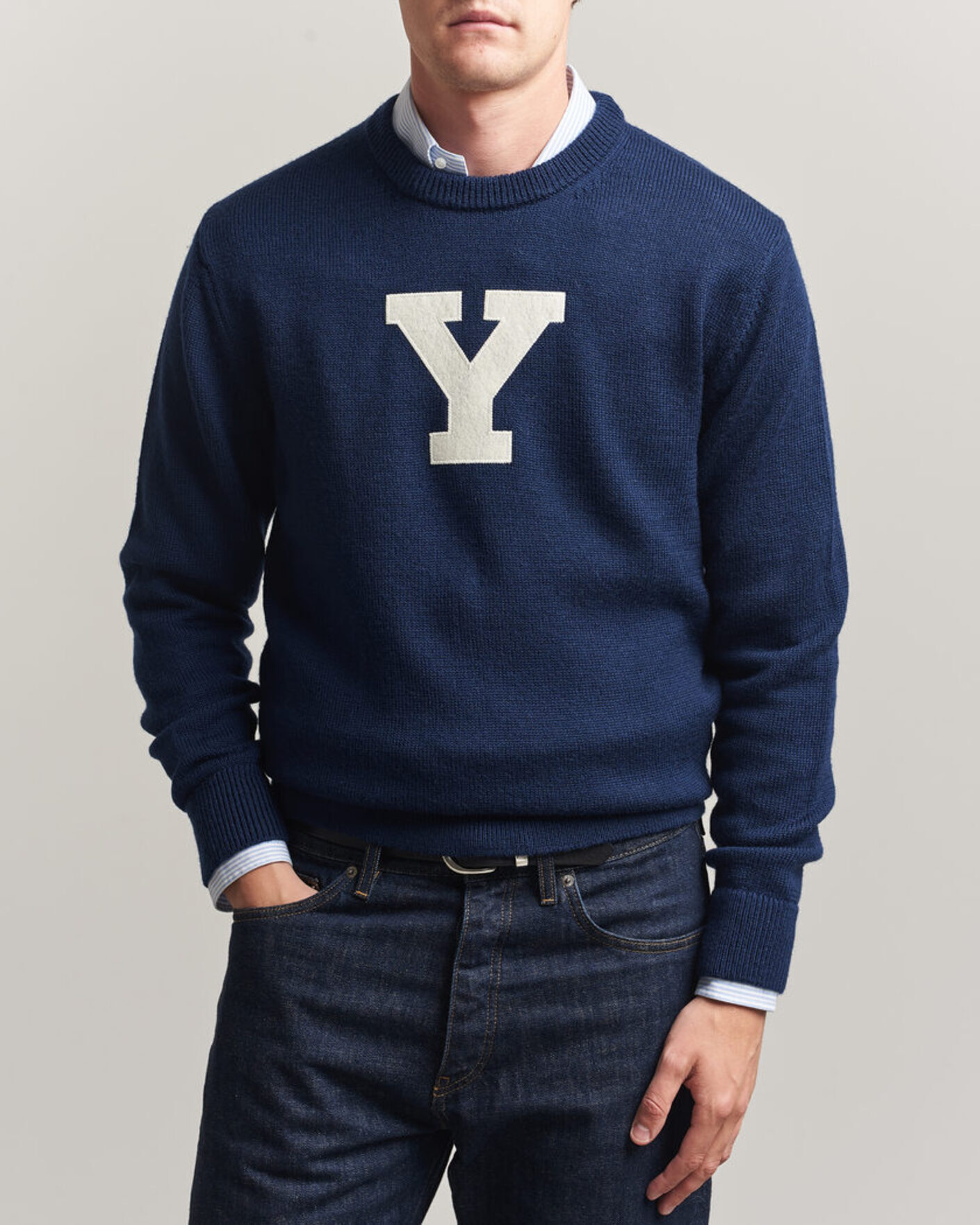 Mies | Puserot | Gant | YALE Merino Crew Neck Marine