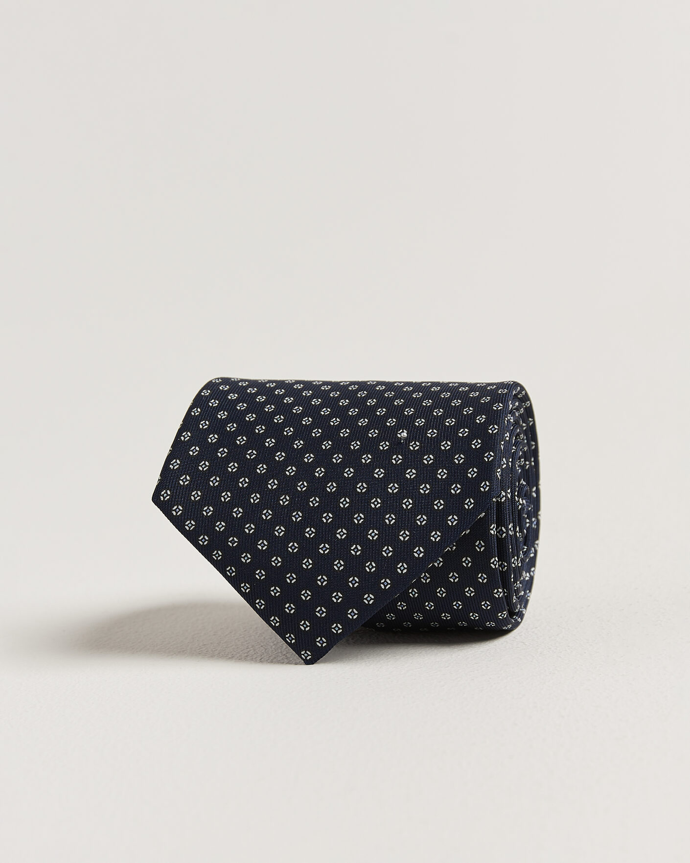 Miehet | Uutuudet | E. Marinella | 3-Fold Printed Silk Tie Navy