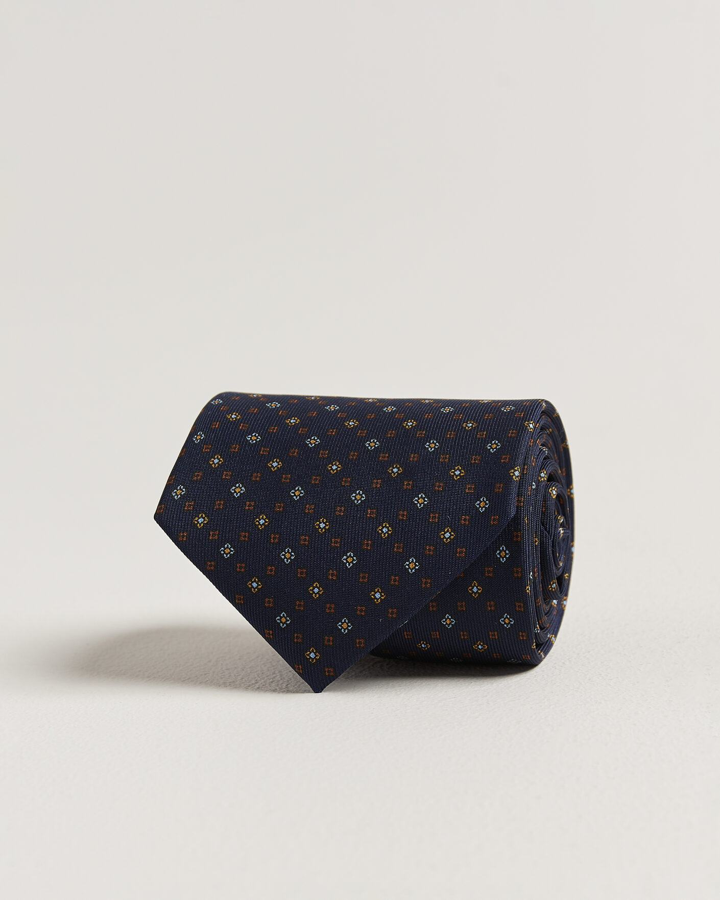 Miehet | Uutuudet | E. Marinella | 3-Fold Printed Silk Tie Navy