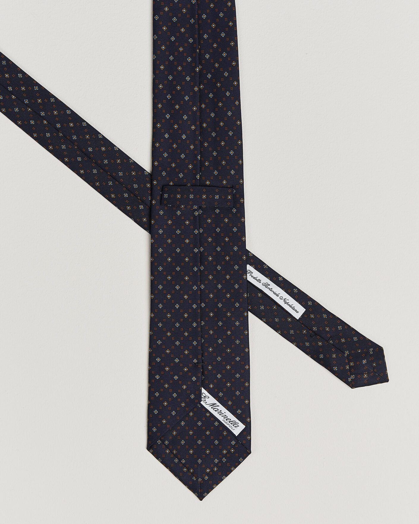Mies | Solmiot | E. Marinella | 3-Fold Printed Silk Tie Navy