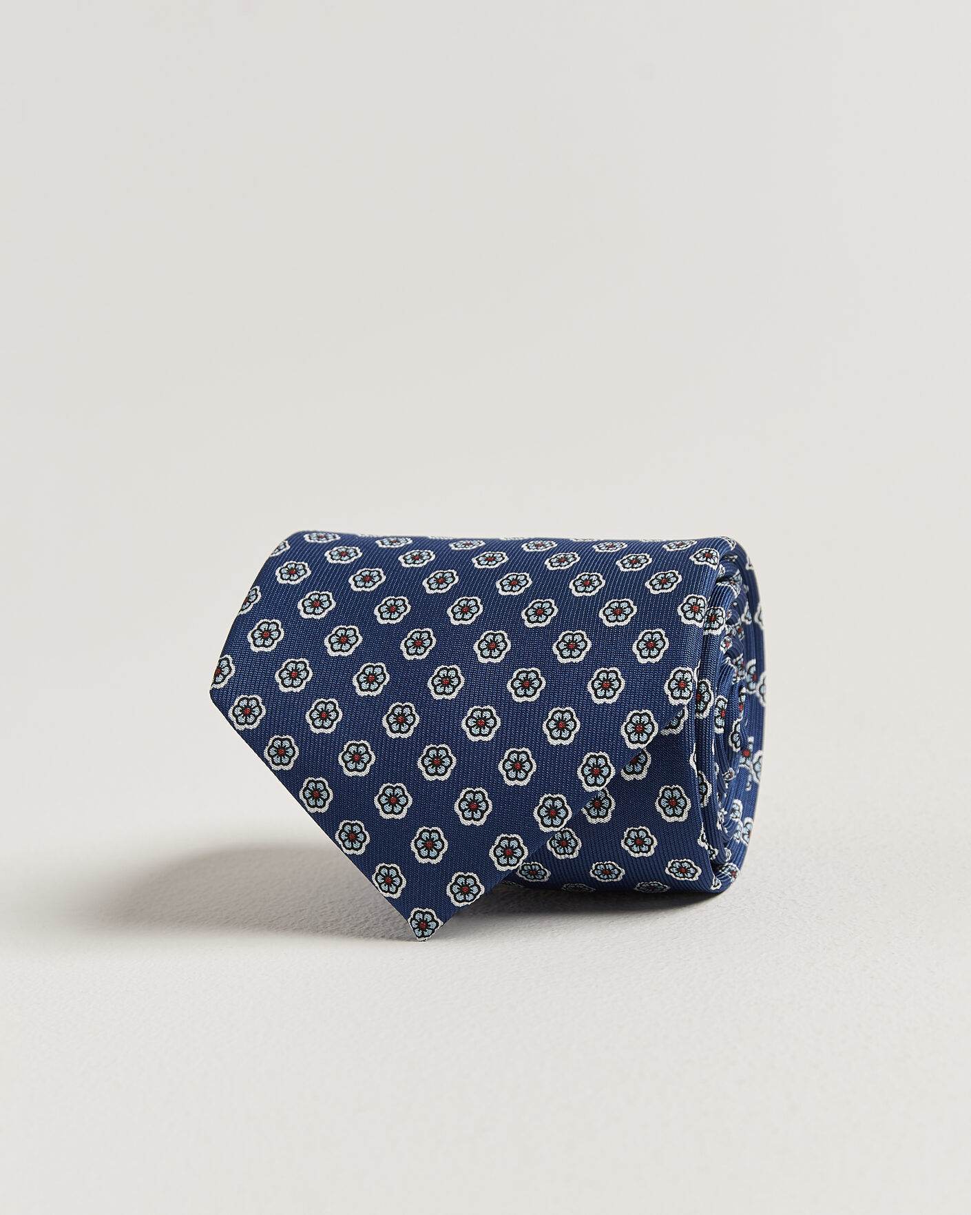 Miehet | Uutuudet | E. Marinella | 3-Fold Printed Silk Tie Dark Blue