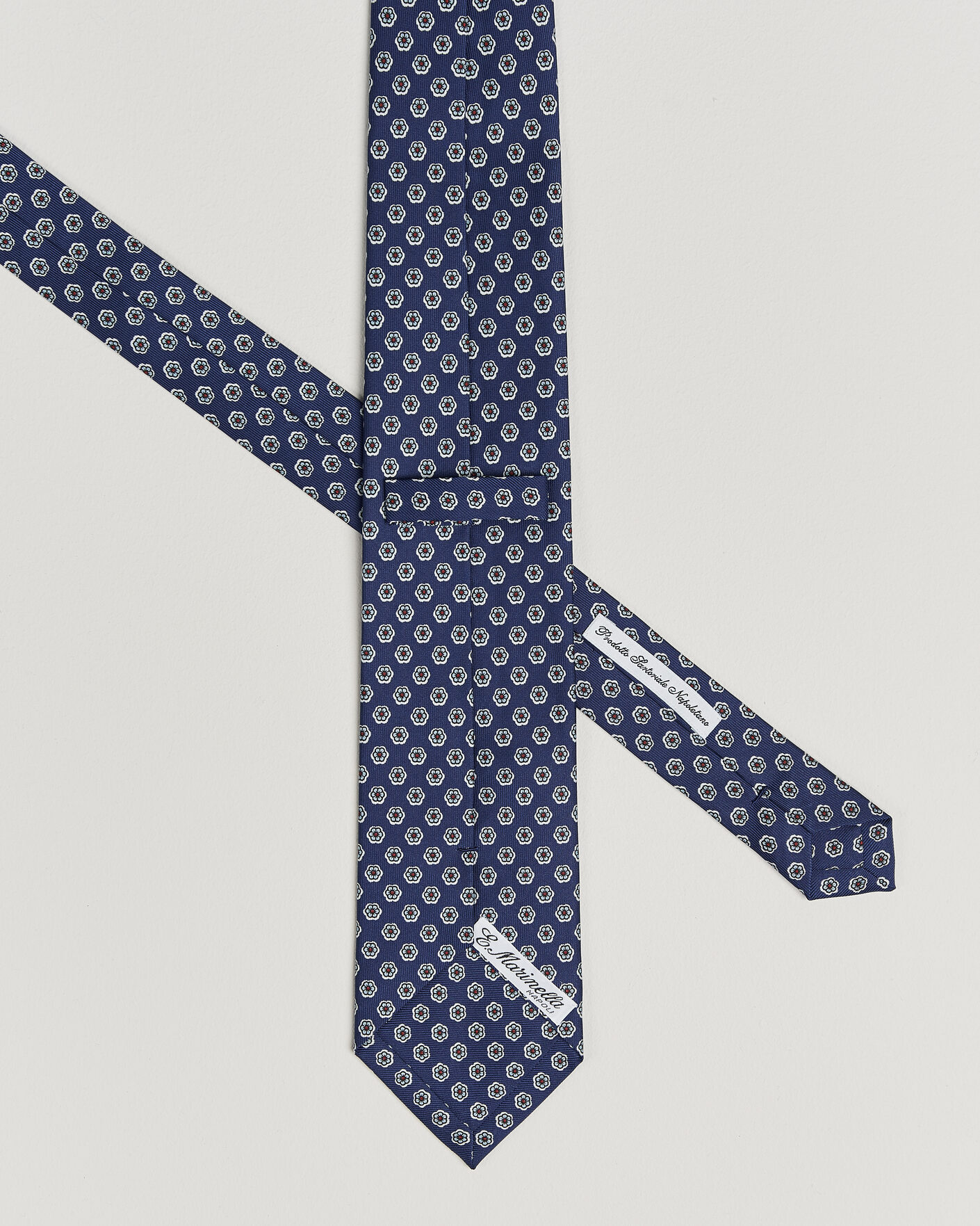 Mies | Solmiot | E. Marinella | 3-Fold Printed Silk Tie Dark Blue