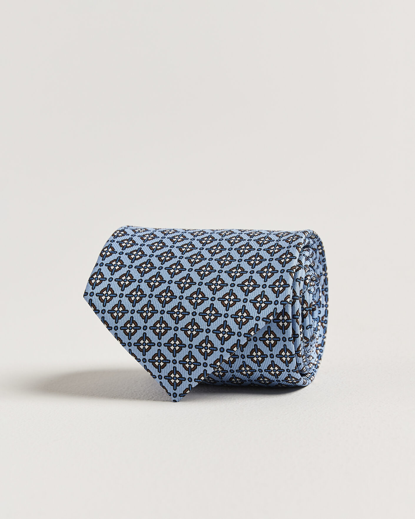 Miehet | Uutuudet | E. Marinella | 3-Fold Printed Silk Tie Blue
