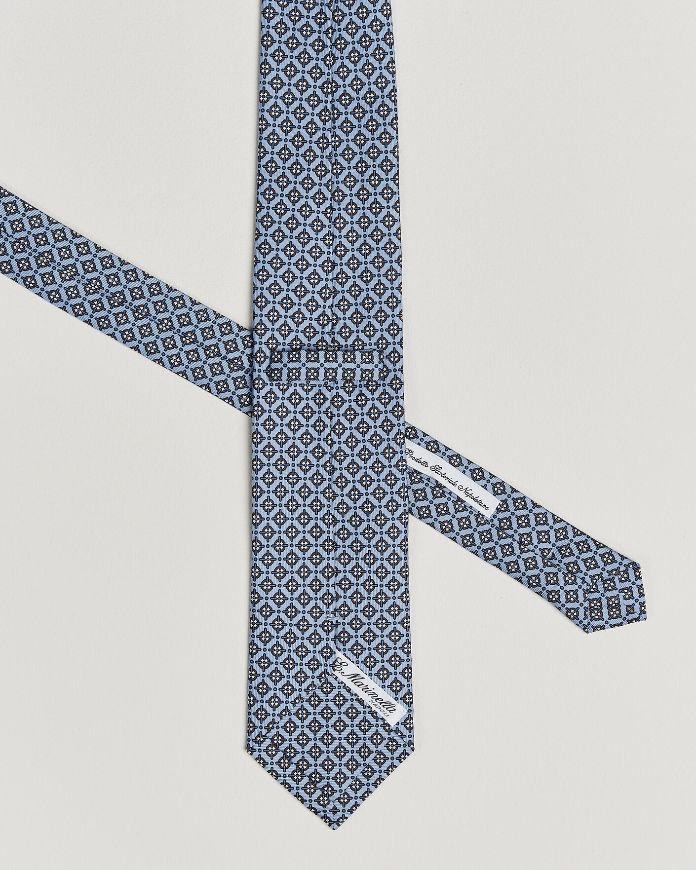 Mies | Solmiot | E. Marinella | 3-Fold Printed Silk Tie Blue