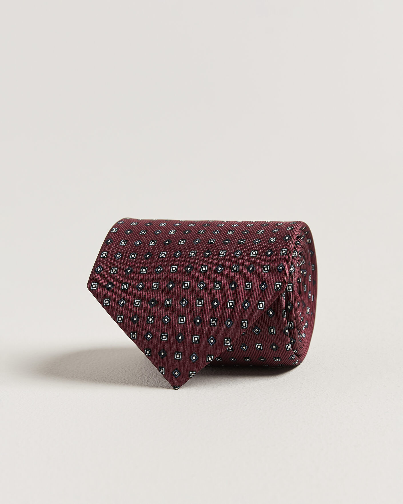 Mies | Solmiot | E. Marinella | 3-Fold Printed Silk Tie Burgundy