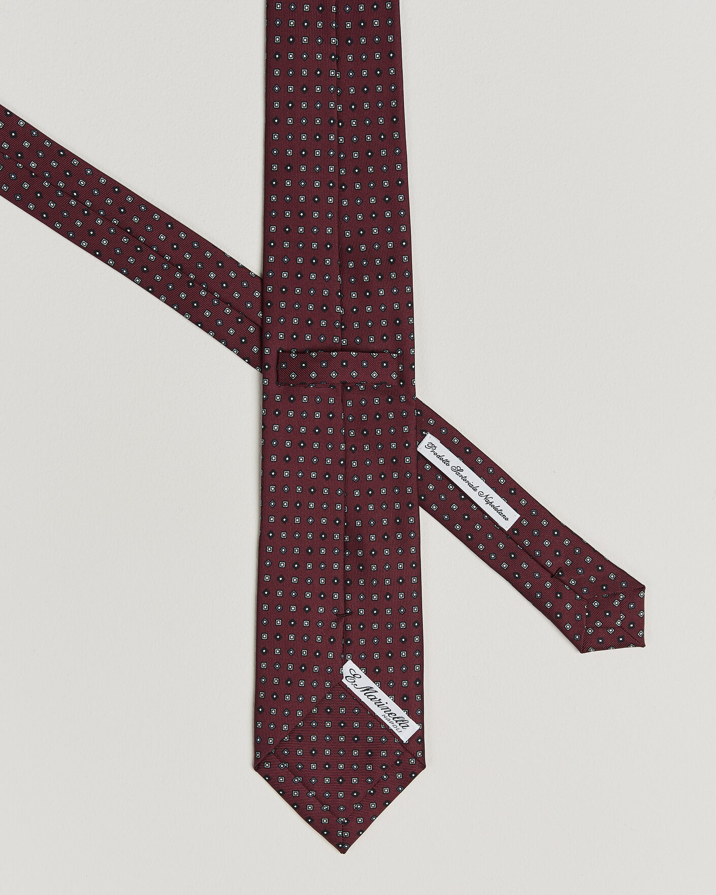 Mies | Solmiot | E. Marinella | 3-Fold Printed Silk Tie Burgundy