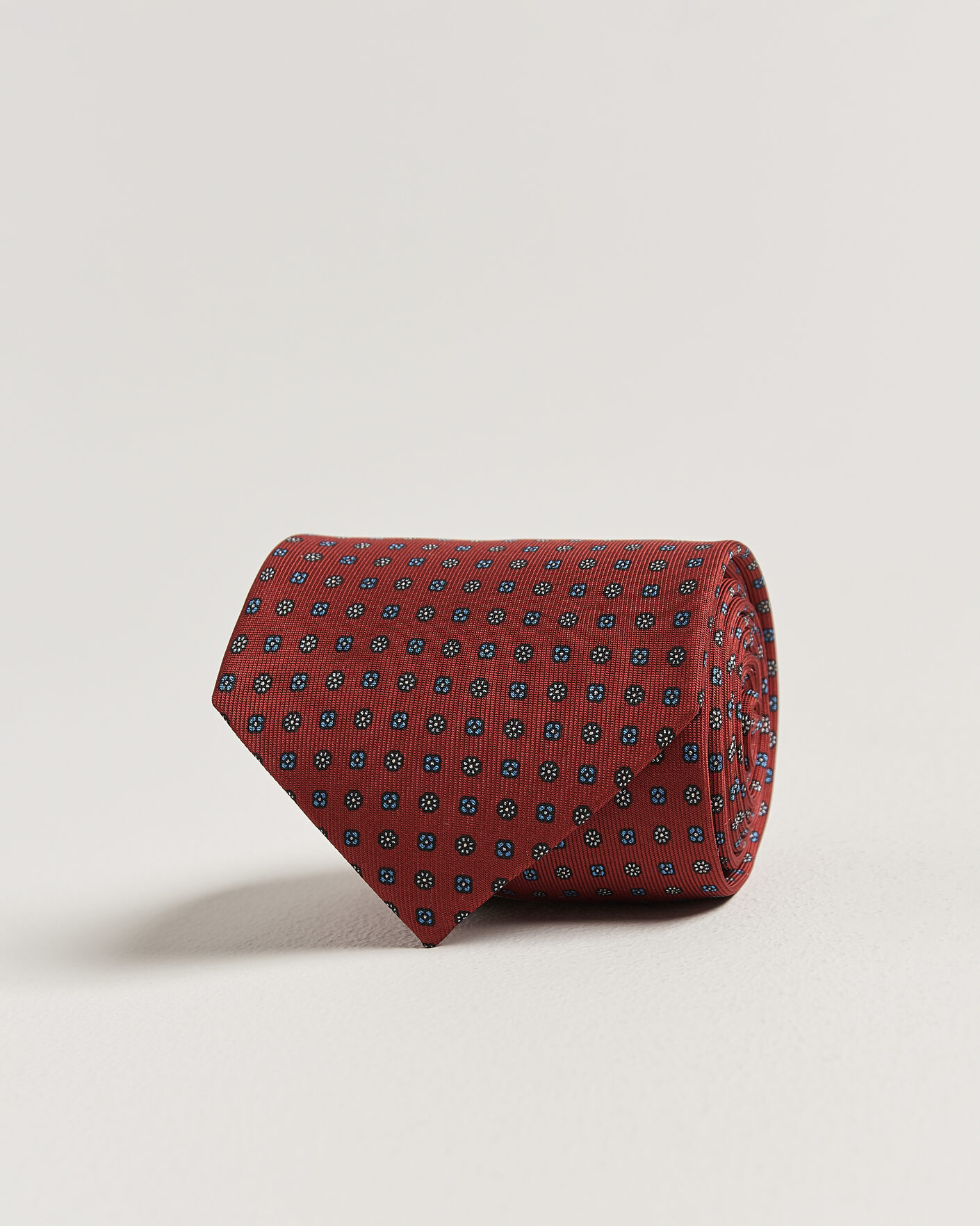 Mies | Solmiot | E. Marinella | 3-Fold Printed Silk Tie Dark Red
