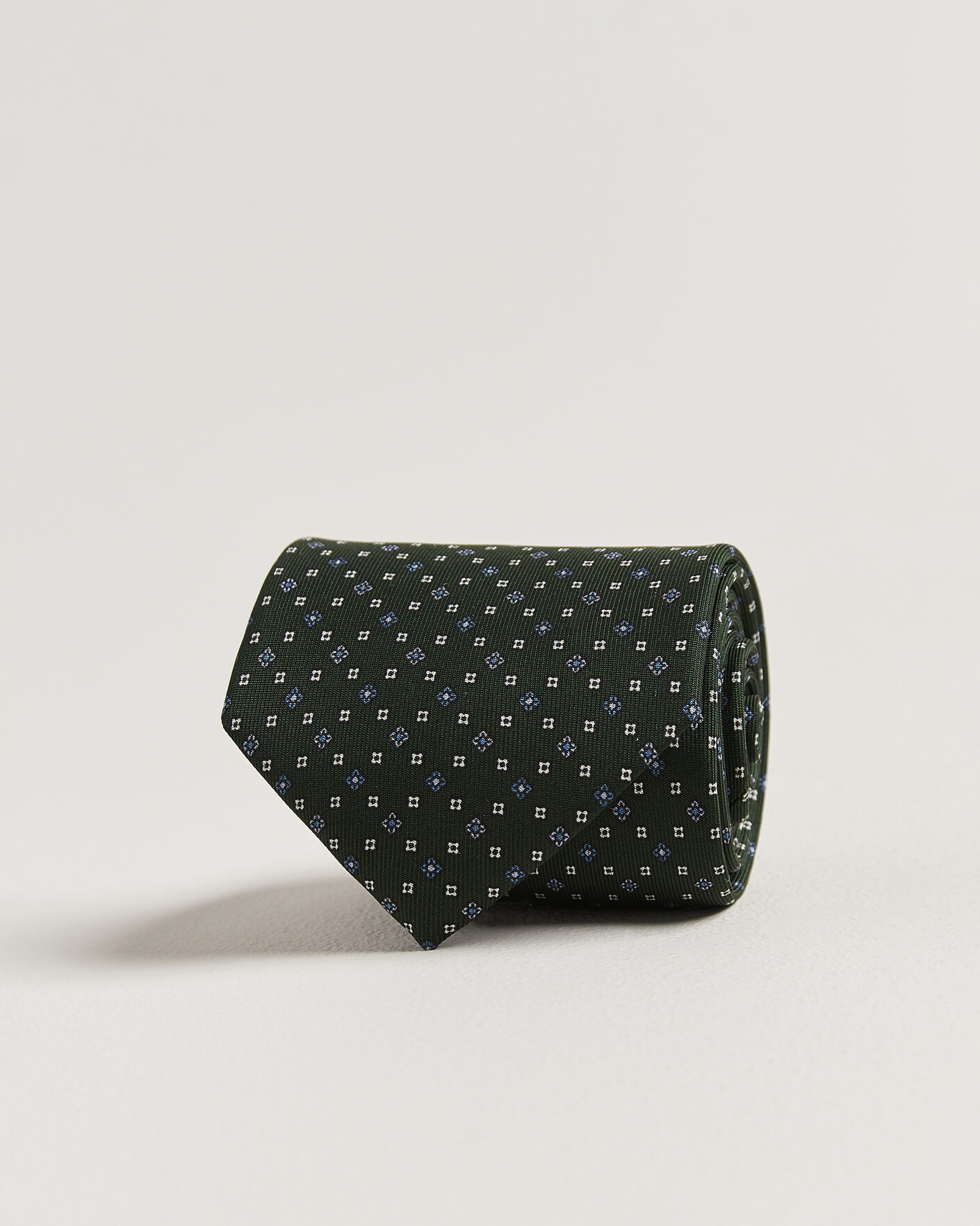 Mies | Solmiot | E. Marinella | 3-Fold Printed Silk Tie Dark Green