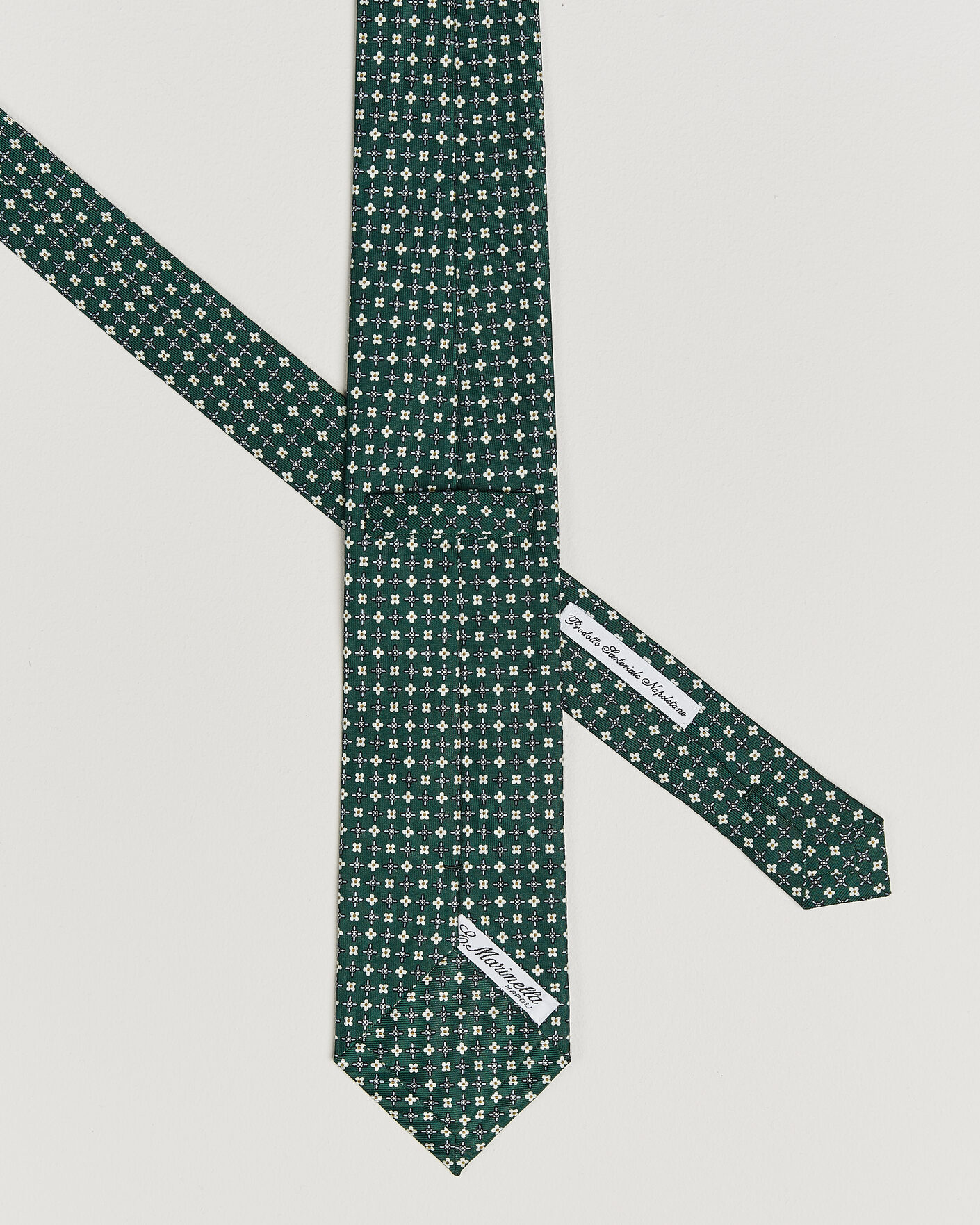 Mies | Solmiot | E. Marinella | 3-Fold Printed Silk Tie Dark Green