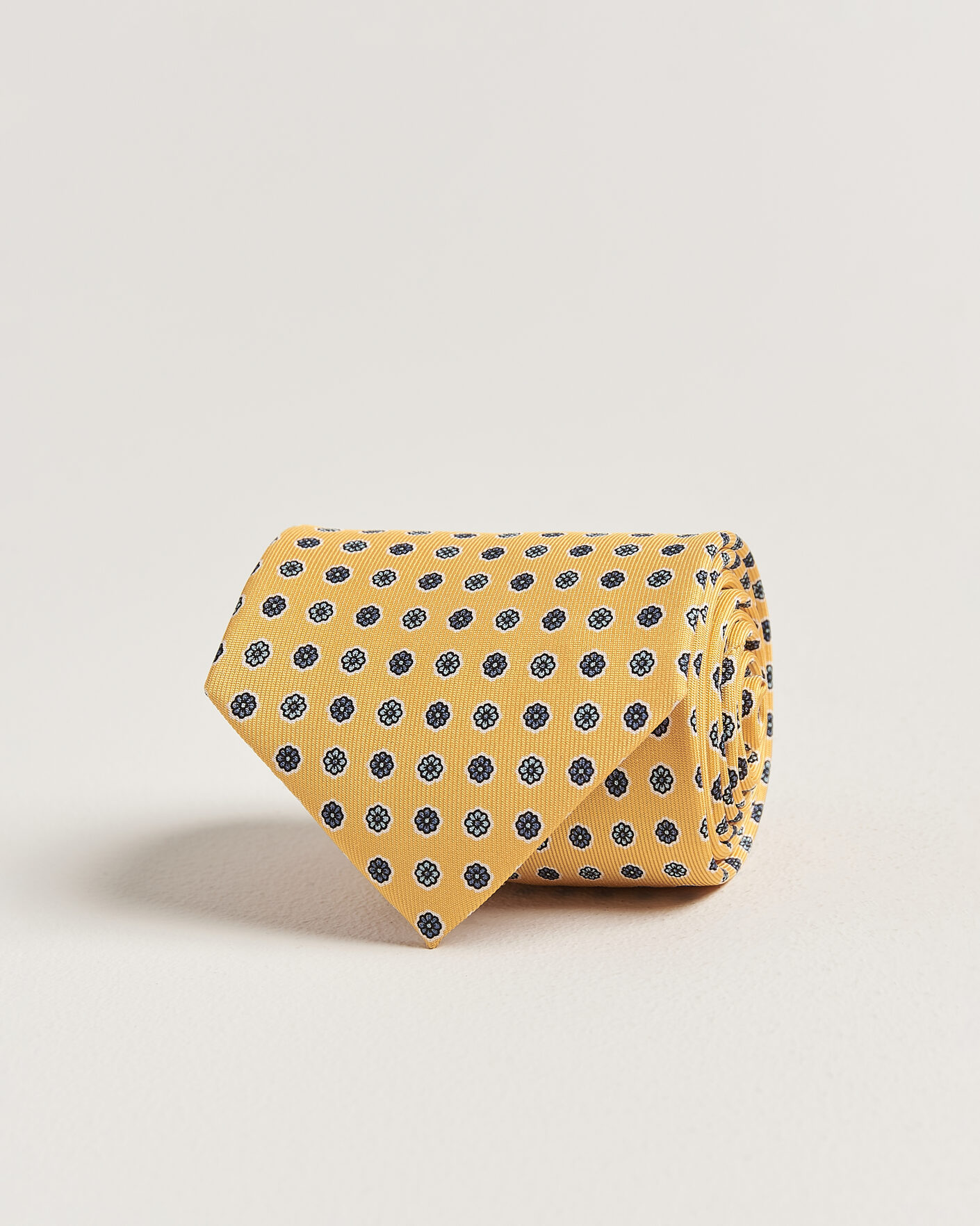 Mies | Solmiot | E. Marinella | 3-Fold Printed Silk Tie Yellow