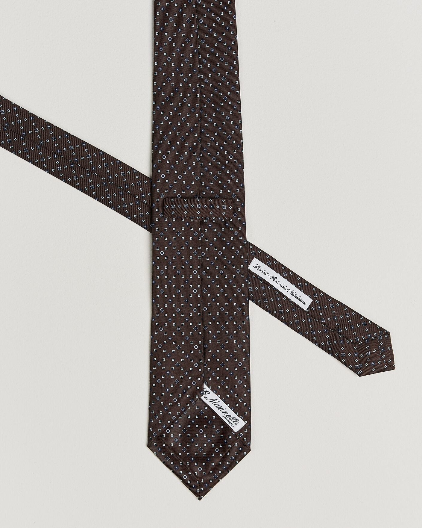 Mies | Solmiot | E. Marinella | 3-Fold Printed Silk Tie Brown