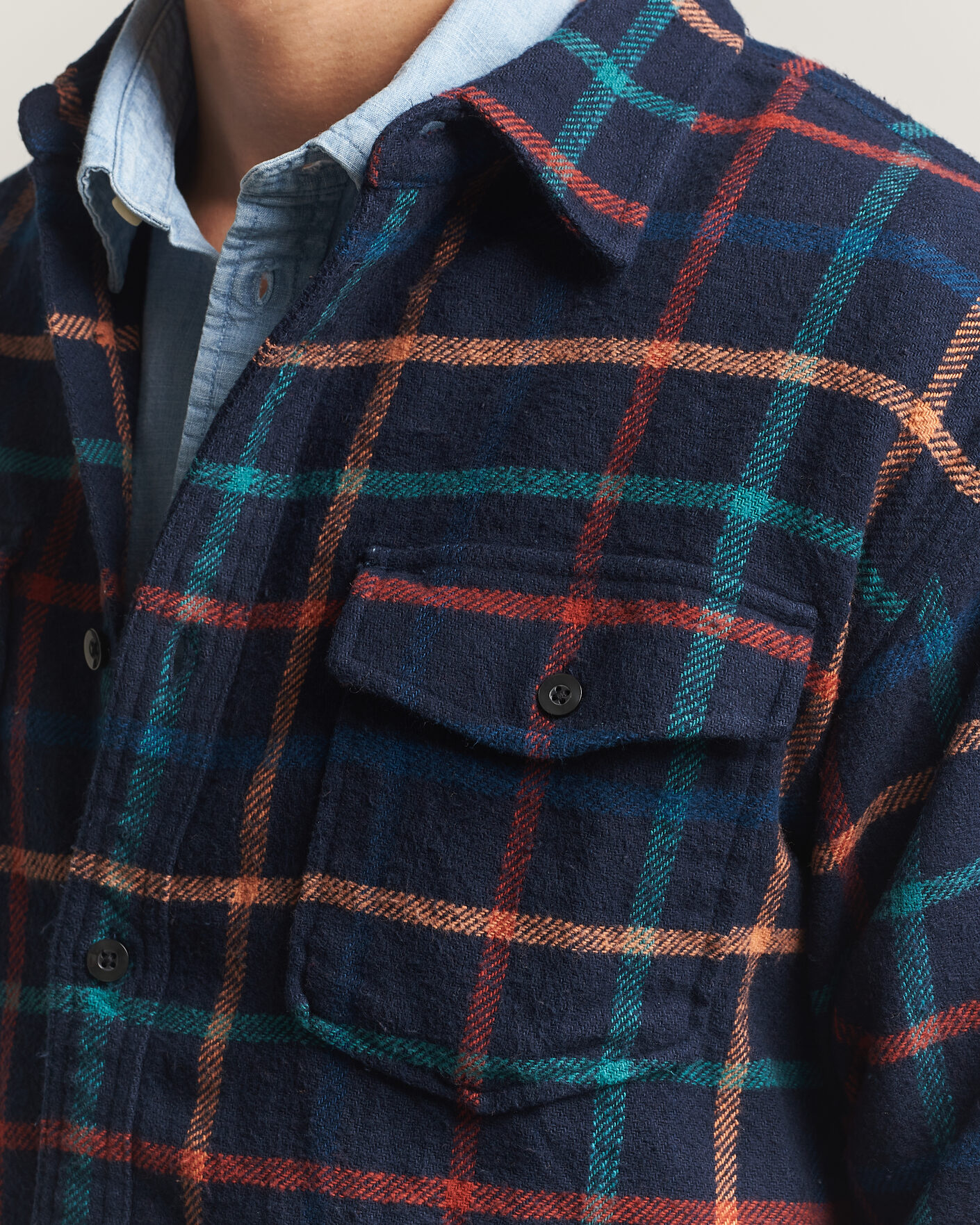 Mies | Kauluspaidat | Pendleton | Big Pocket Shirt Dark Blue Check