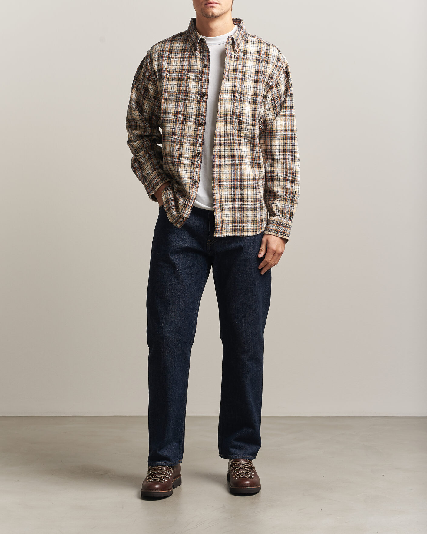 Mies | Kauluspaidat | Pendleton | Flannel Button Down Shirt Brown Check