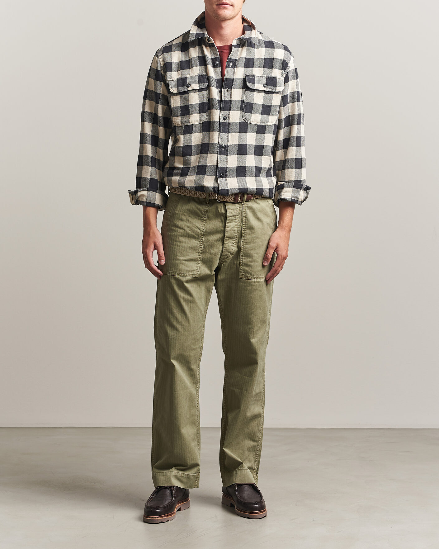 Mies | Kauluspaidat | RRL | Matlock Plaid Shirt Black/Cream