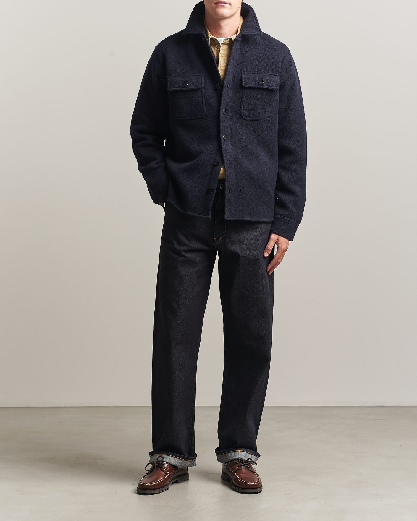Mies | Kauluspaidat | RRL | CPO Cardigan Shirt Navy