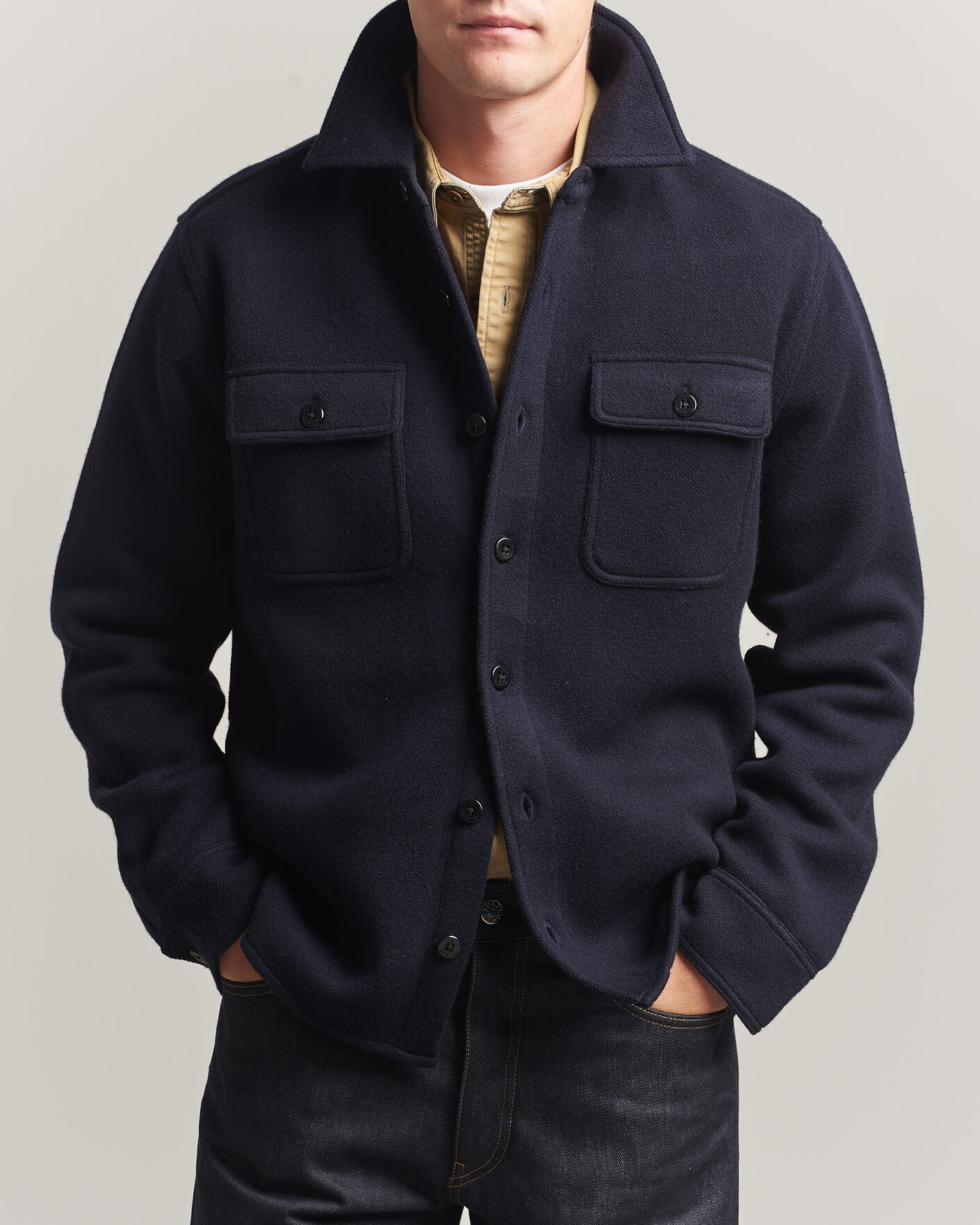 Mies | Kauluspaidat | RRL | CPO Cardigan Shirt Navy