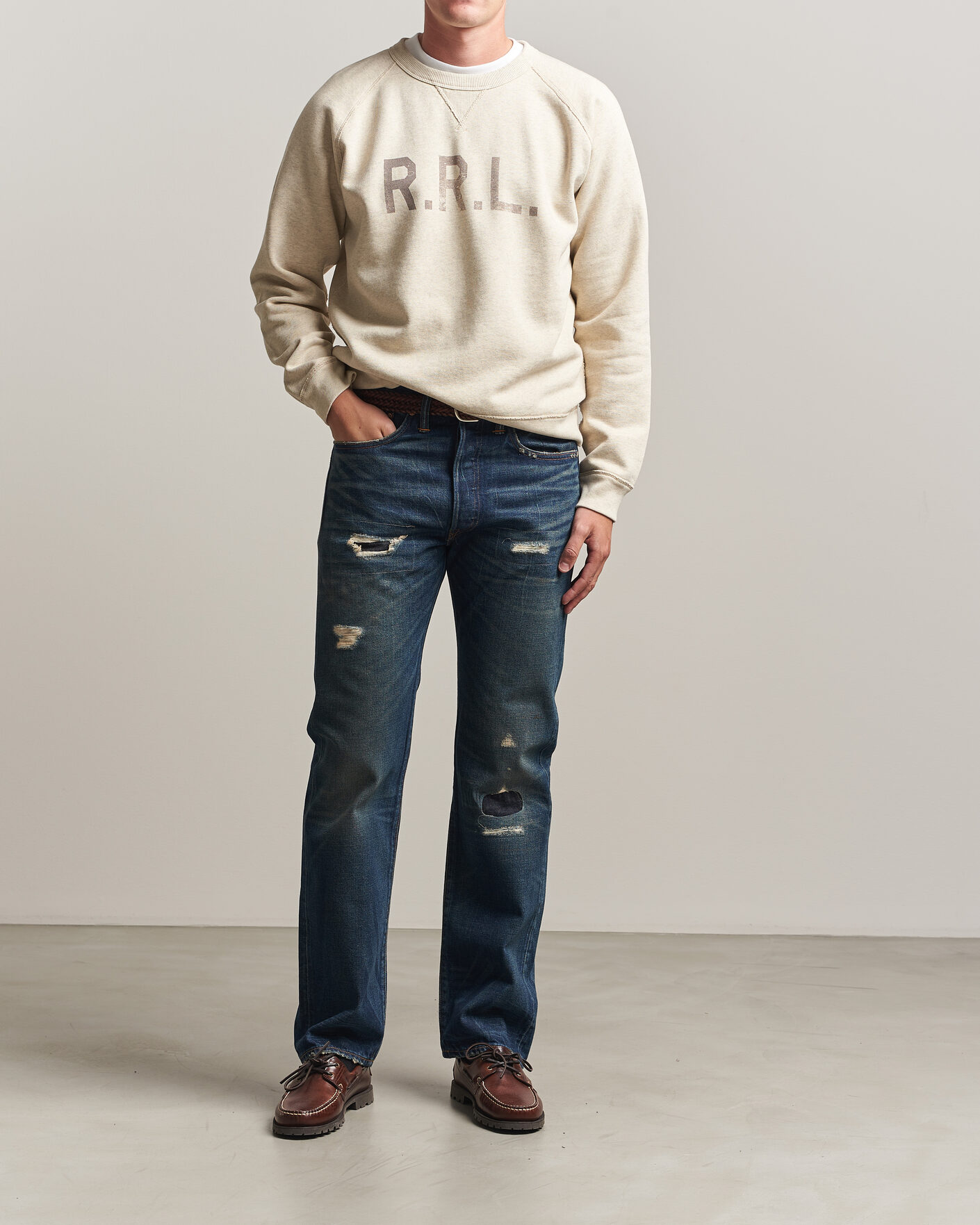 Mies | Puserot | RRL | Raglan Sleeve Sweatshirt Oatmeal Heather