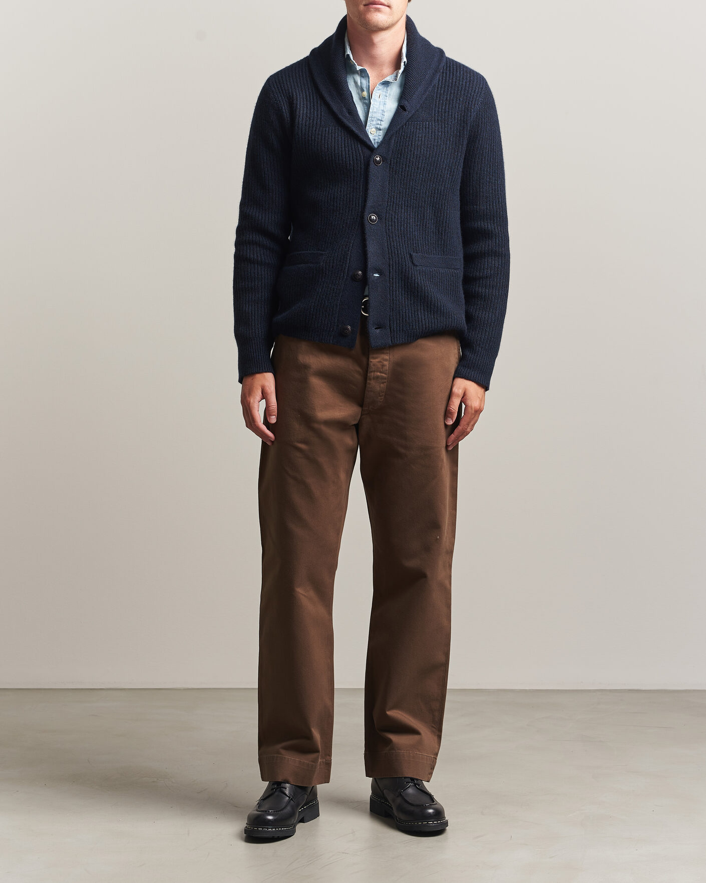 Mies | Puserot | RRL | Cashmere Shawl Collar Cardigan Navy