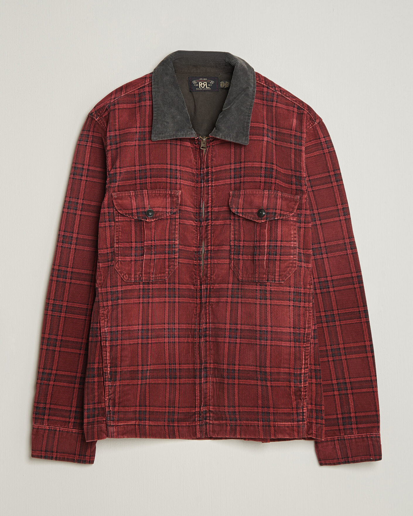 Mies | Takit | RRL | Corduroy Zip Shirt Jacket Red/Black