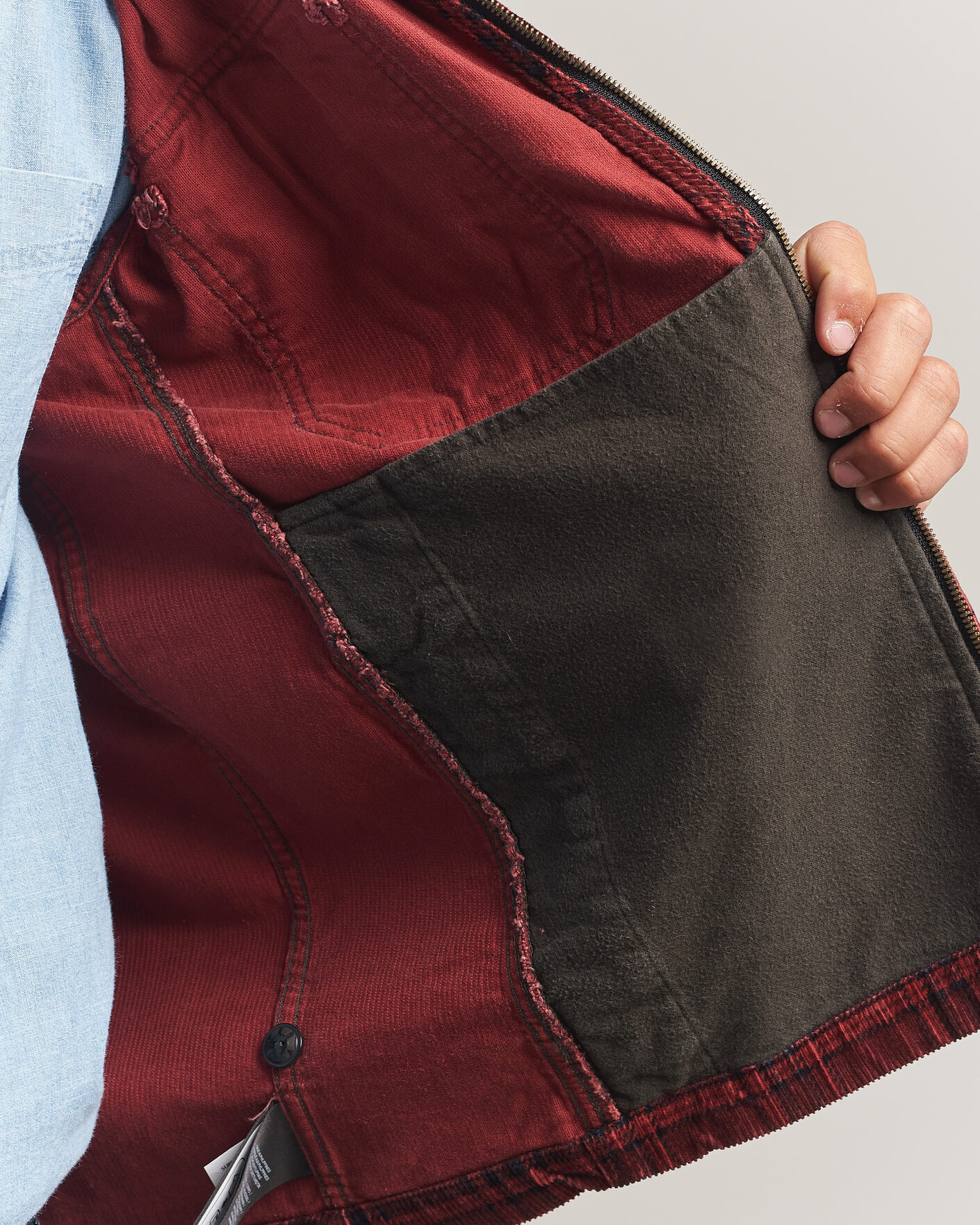 Mies | Takit | RRL | Corduroy Zip Shirt Jacket Red/Black