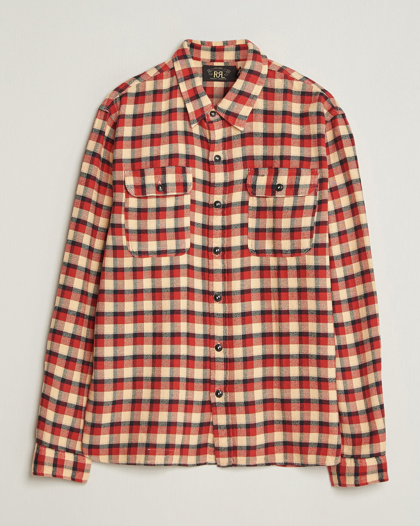 Mies | Kauluspaidat | RRL | Plaid Flannel Shirt Red/Cream