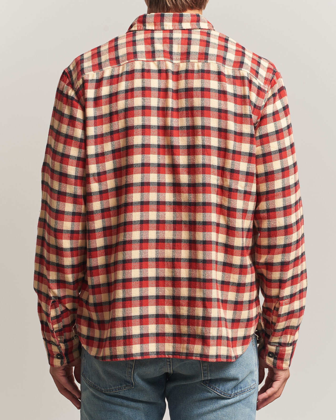 Mies | Kauluspaidat | RRL | Plaid Flannel Shirt Red/Cream