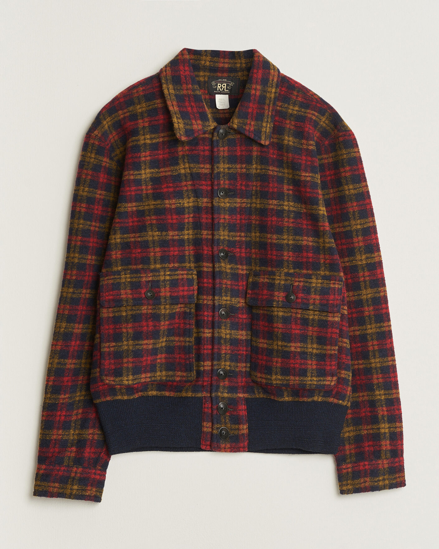 Mies | Takit | RRL | Knit Bomber Jacket Red Multi
