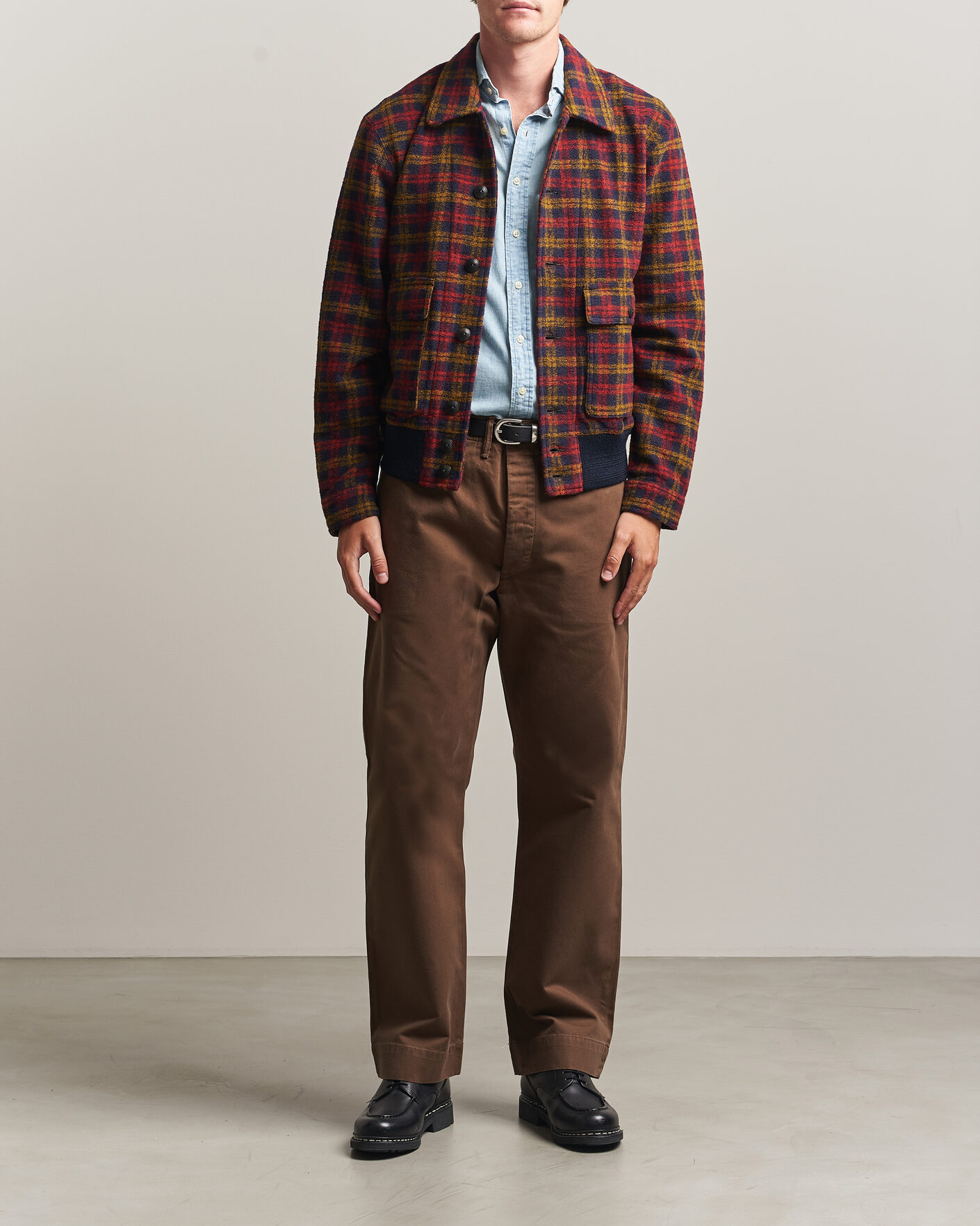 Mies | Takit | RRL | Knit Bomber Jacket Red Multi
