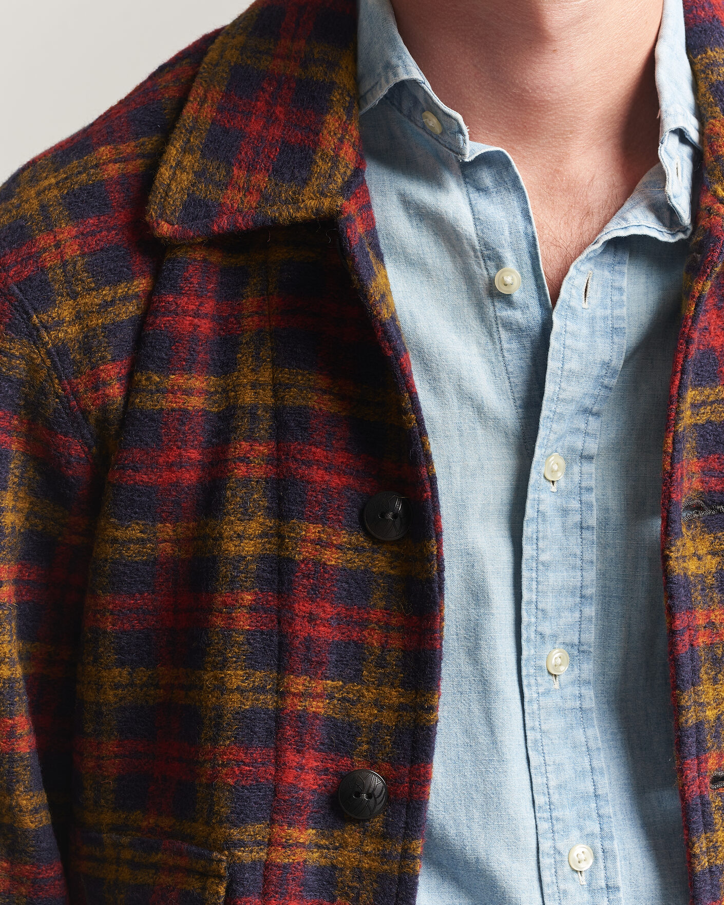 Mies | Takit | RRL | Knit Bomber Jacket Red Multi