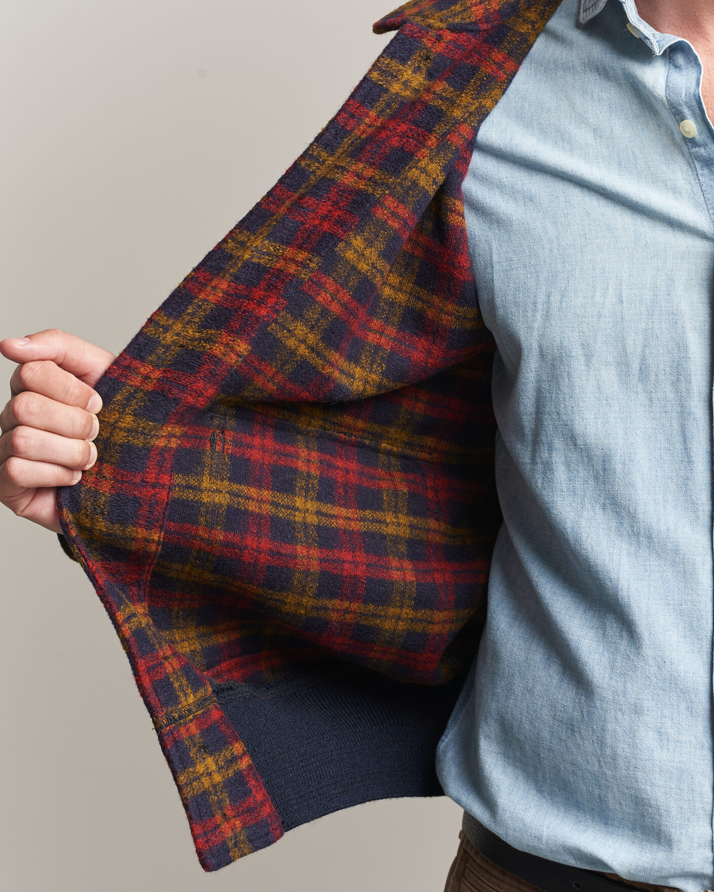 Mies | Takit | RRL | Knit Bomber Jacket Red Multi