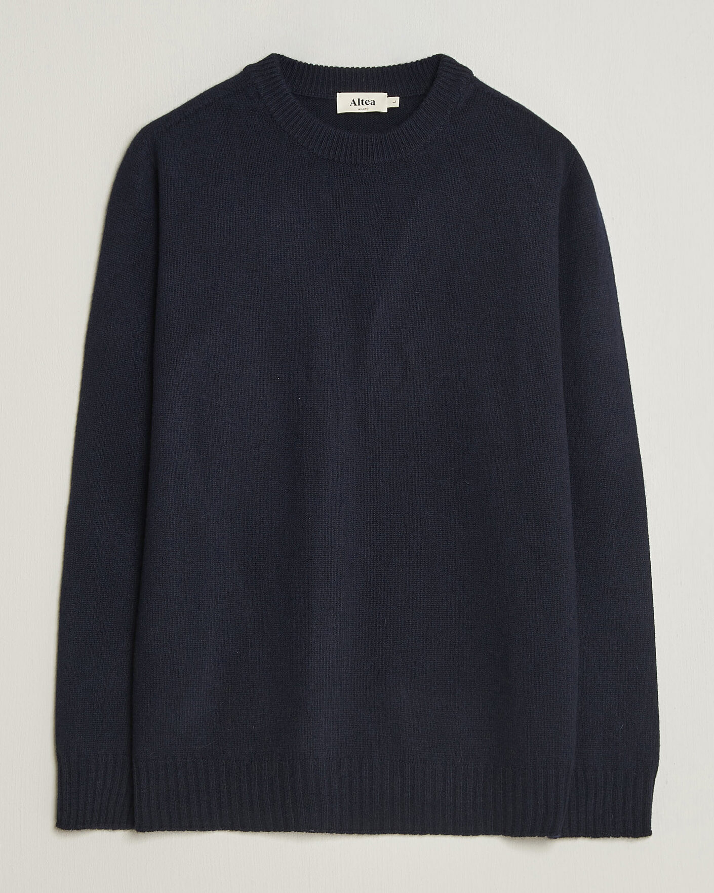 Mies | Puserot | Altea | Wool/Cashmere Crew Neck Pullover Navy