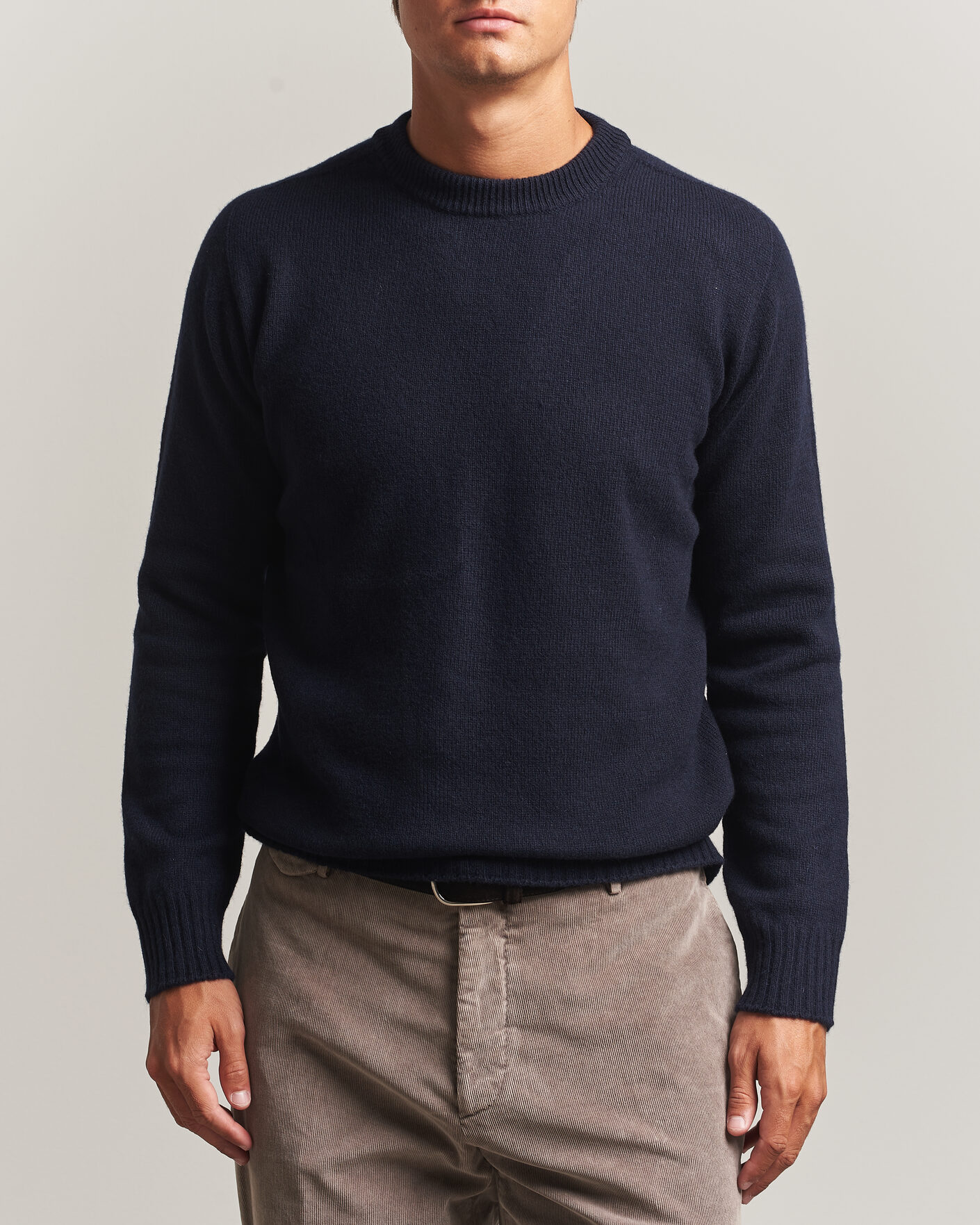 Mies | Puserot | Altea | Wool/Cashmere Crew Neck Pullover Navy