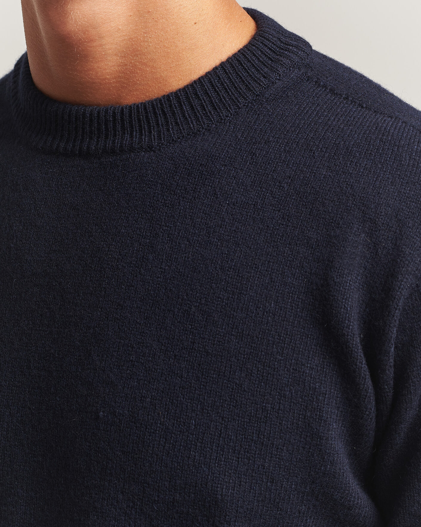 Mies | Puserot | Altea | Wool/Cashmere Crew Neck Pullover Navy