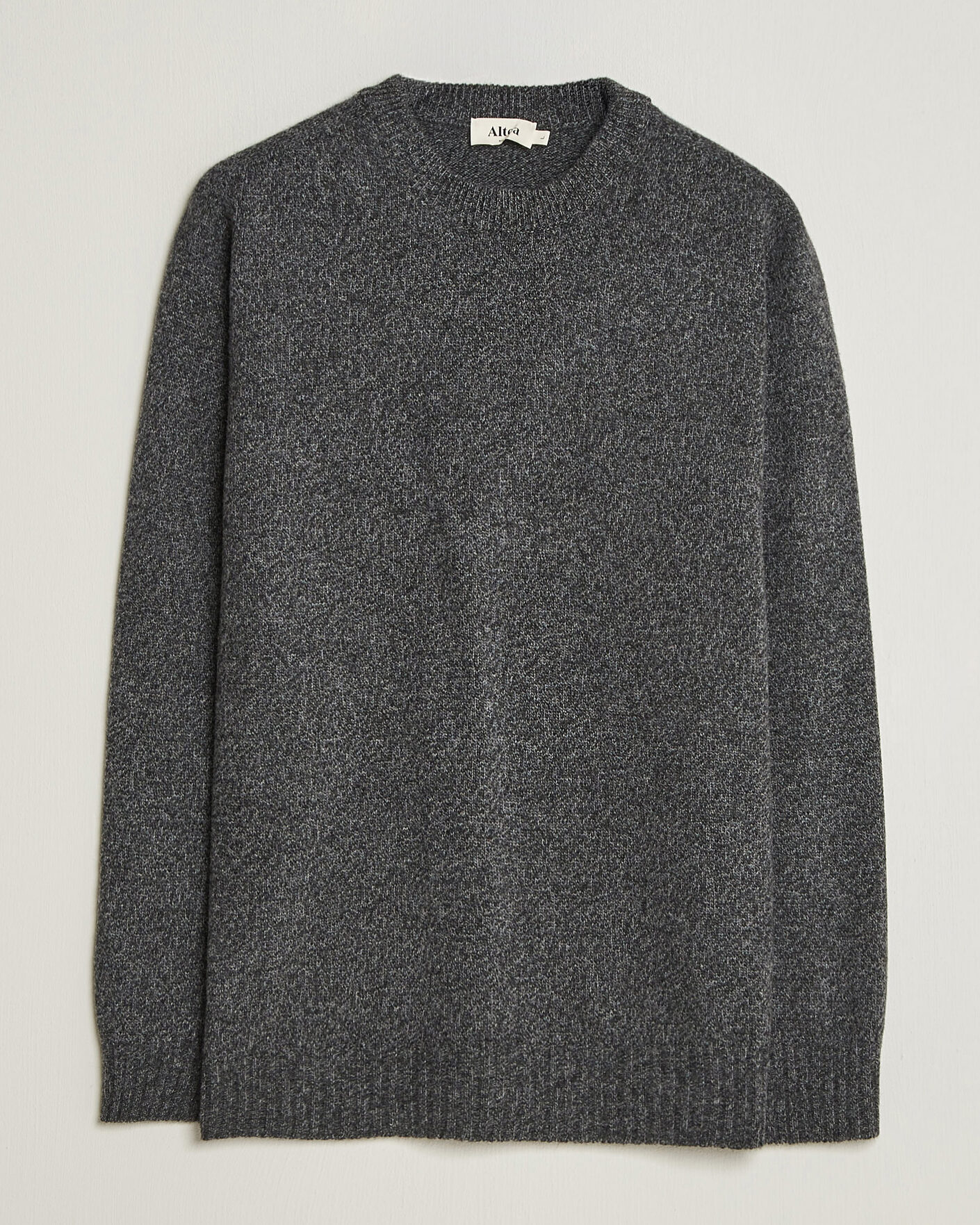 Mies | Puserot | Altea | Wool/Cashmere Crew Neck Pullover Charcoal Melange