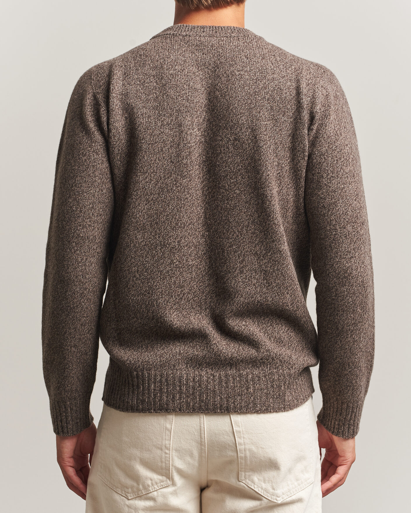 Mies | Puserot | Altea | Wool/Cashmere Crew Neck Pullover Brown Melange