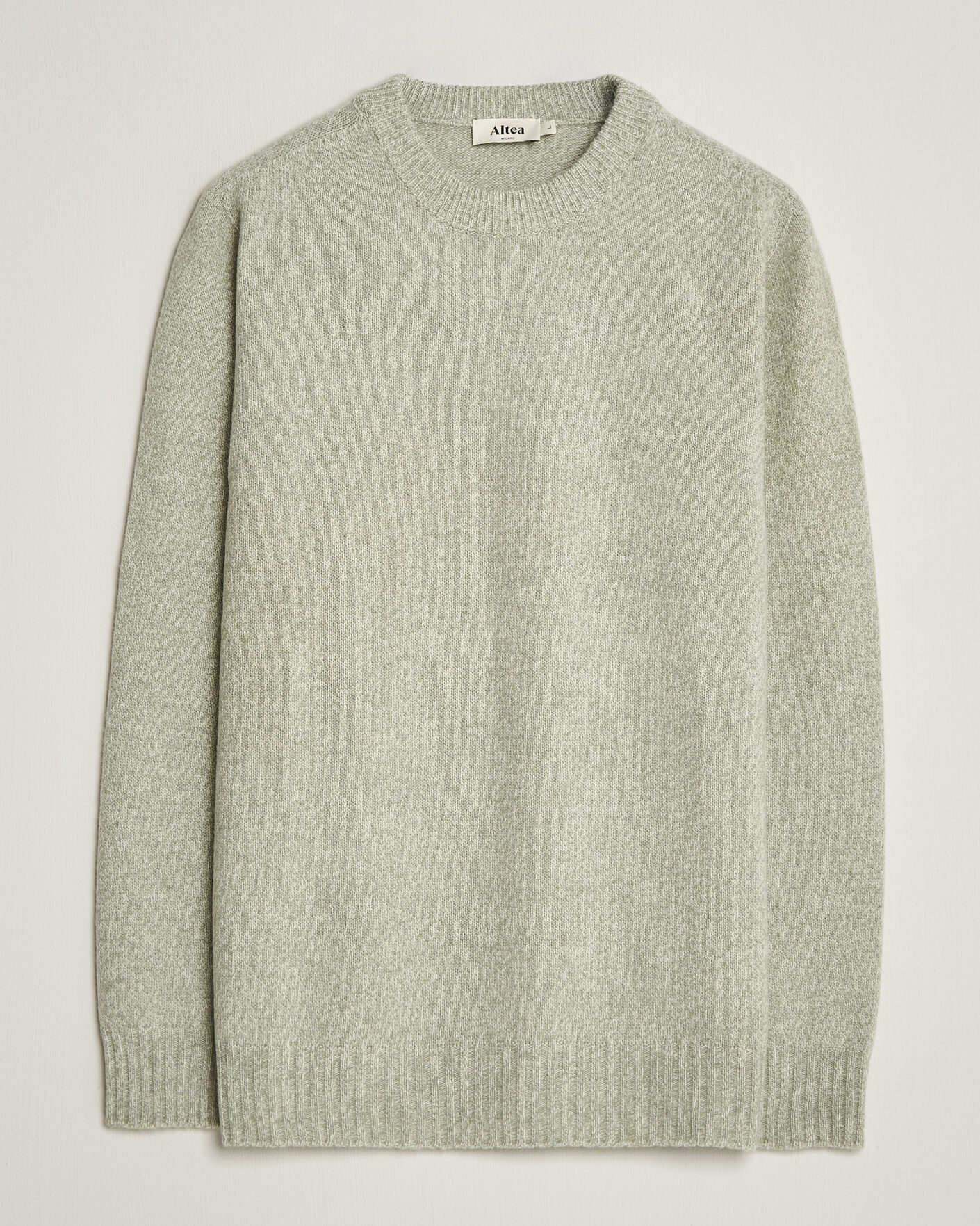 Mies | Puserot | Altea | Wool/Cashmere Crew Neck Pullover Mint Green