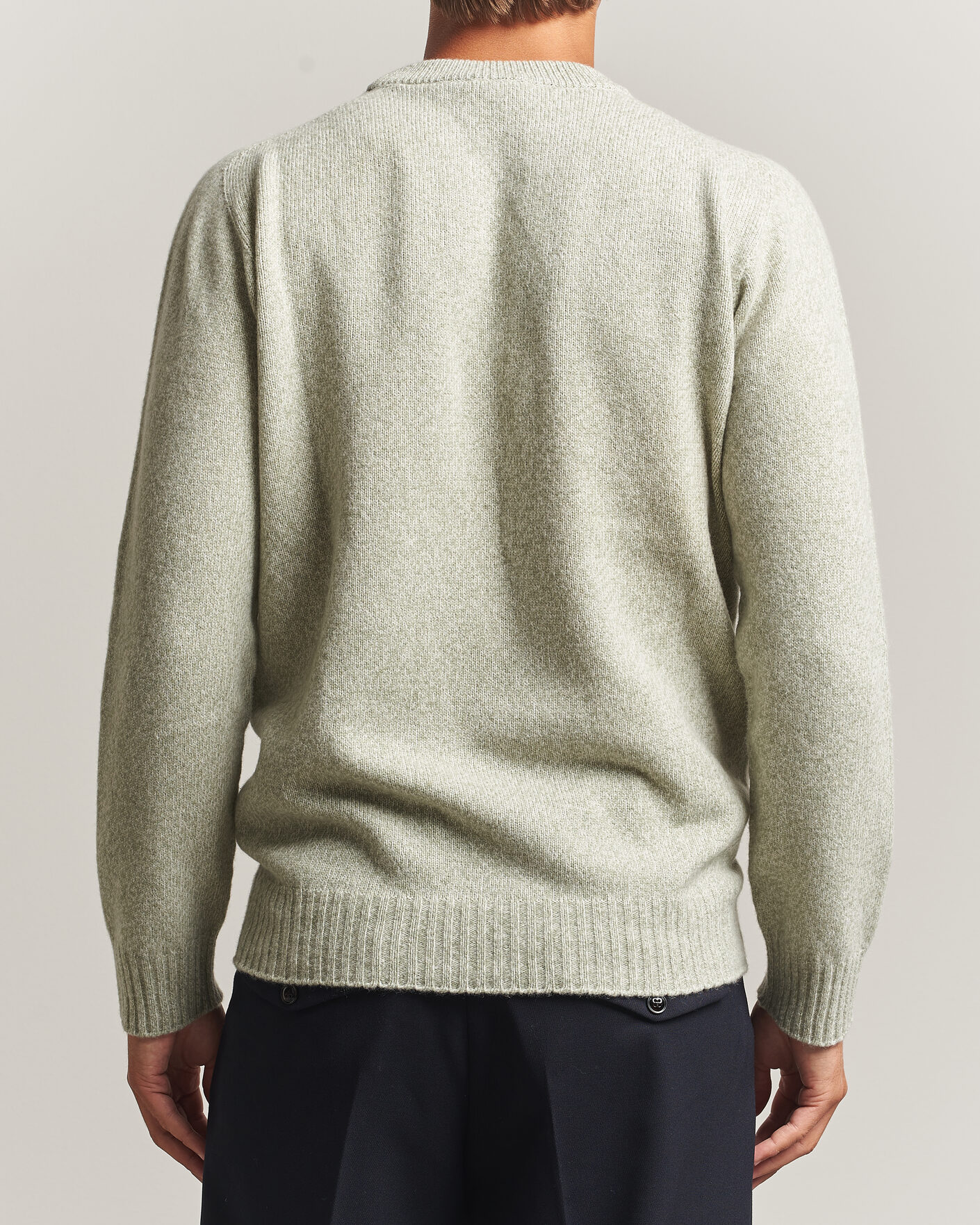 Mies | Puserot | Altea | Wool/Cashmere Crew Neck Pullover Mint Green