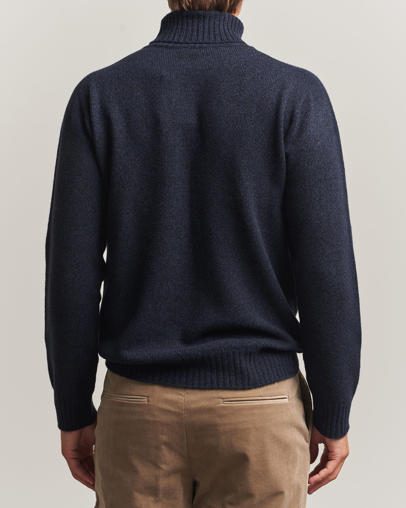 Mies | Puserot | Altea | Wool/Cashmere Rollneck Navy Melange