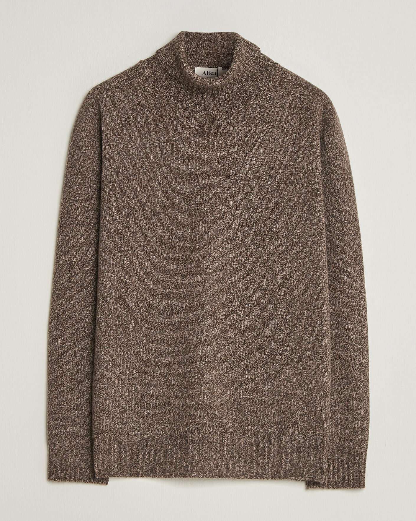 Mies | Puserot | Altea | Wool/Cashmere Rollneck Brown Melange