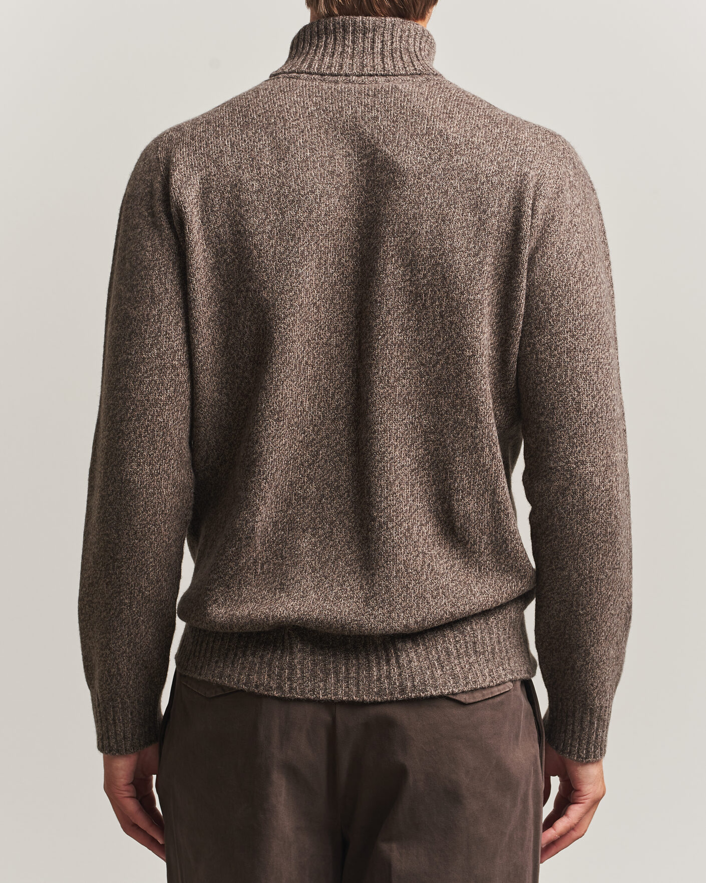 Mies | Puserot | Altea | Wool/Cashmere Rollneck Brown Melange