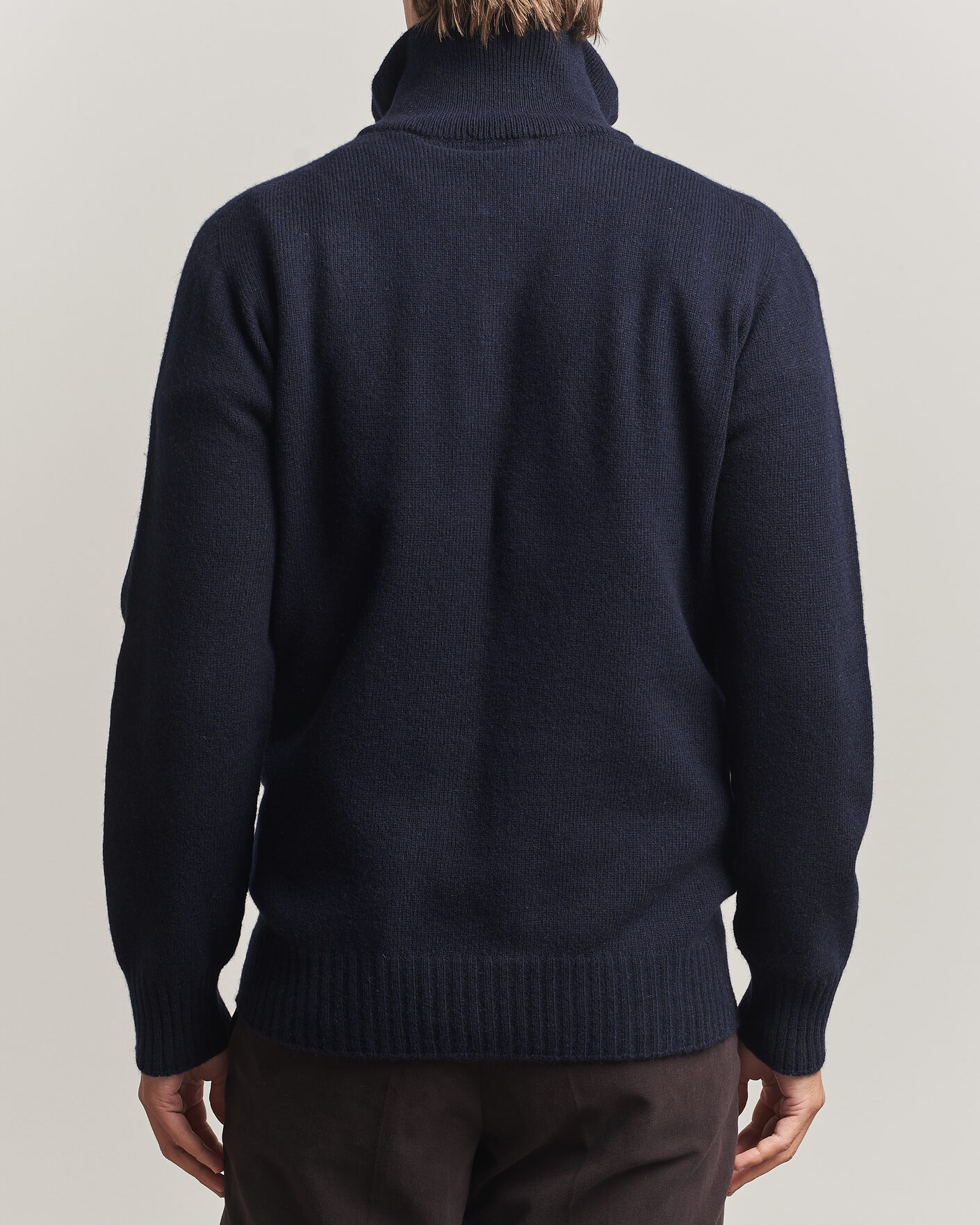 Mies | Puserot | Altea | Wool/Cashmere Half Zip Navy