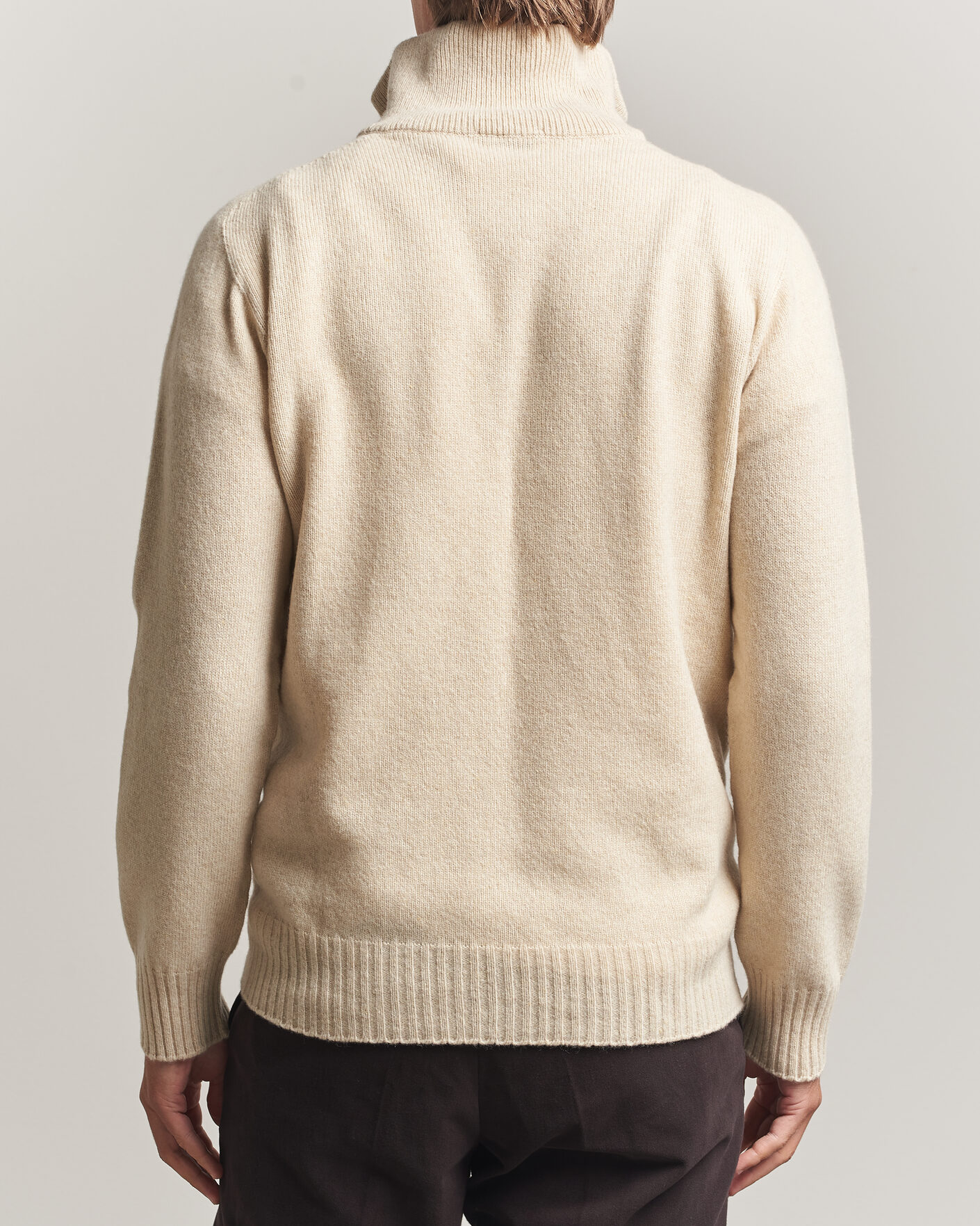 Mies | Puserot | Altea | Wool/Cashmere Half Zip Beige