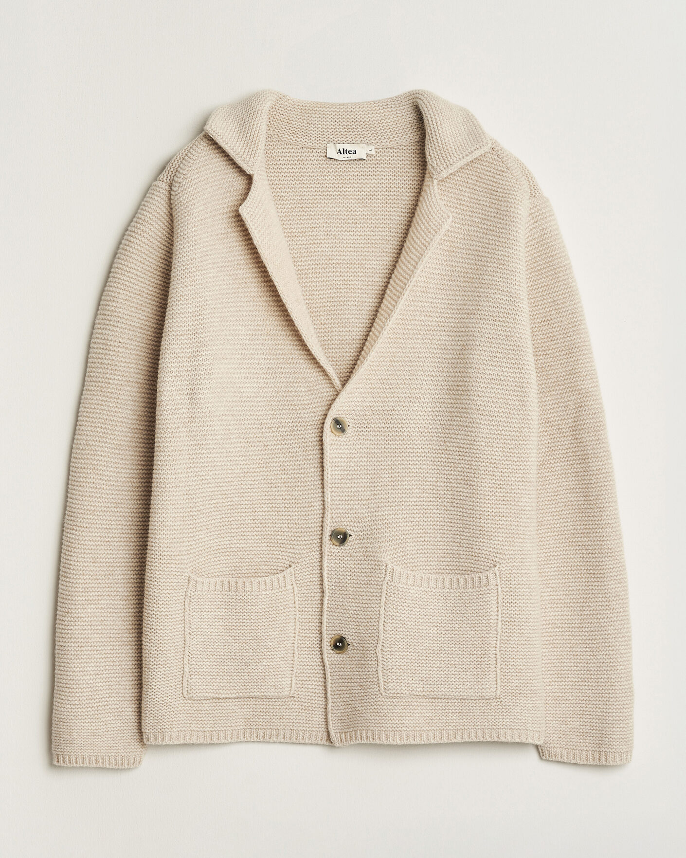 Mies | Puserot | Altea | Wool Cardigan Jacket Beige