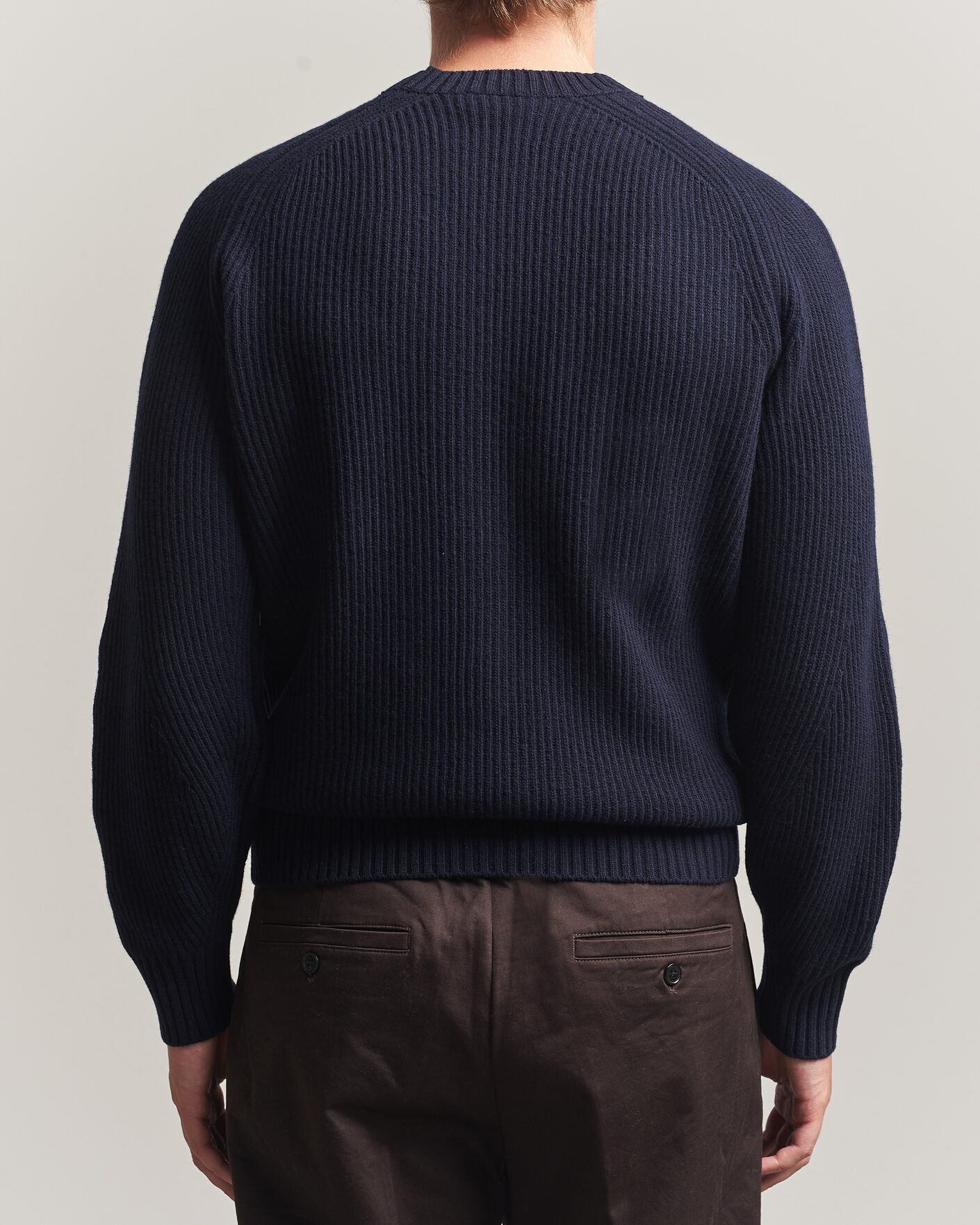 Mies | Puserot | Altea | Rib Wool Crew Neck Navy