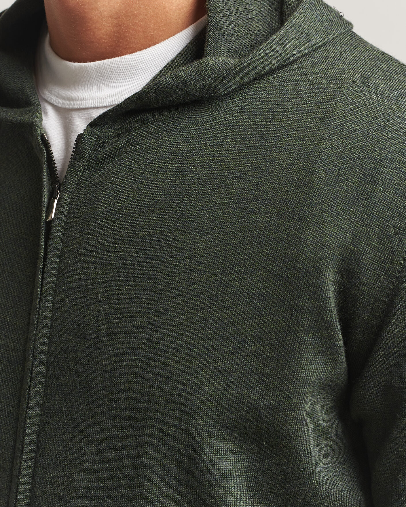 Mies | Puserot | Altea | Merino Wool Cardigan Dark Military