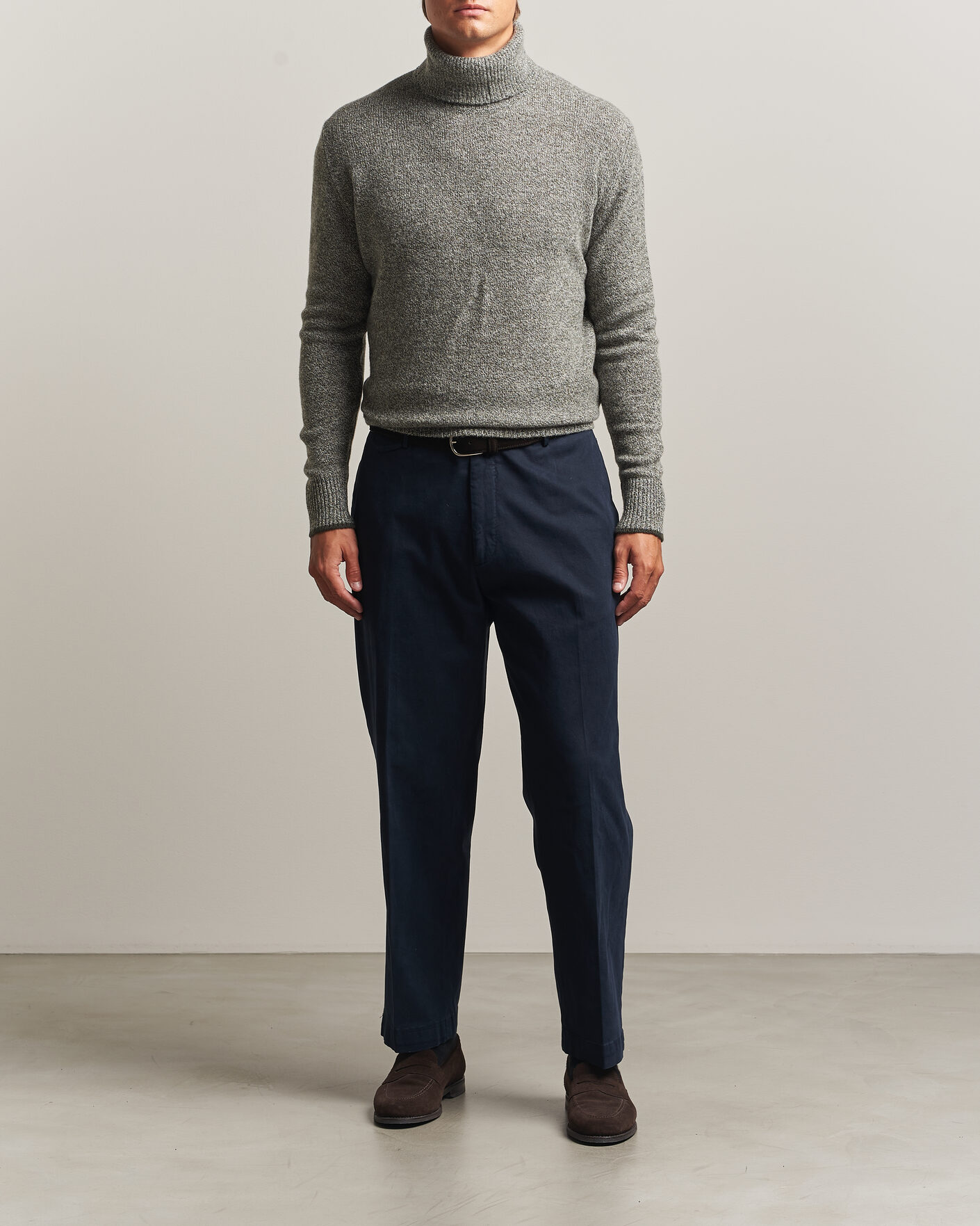 Mies | Puserot | Altea | Cloud Cashmere Blend Rollneck Green Melange