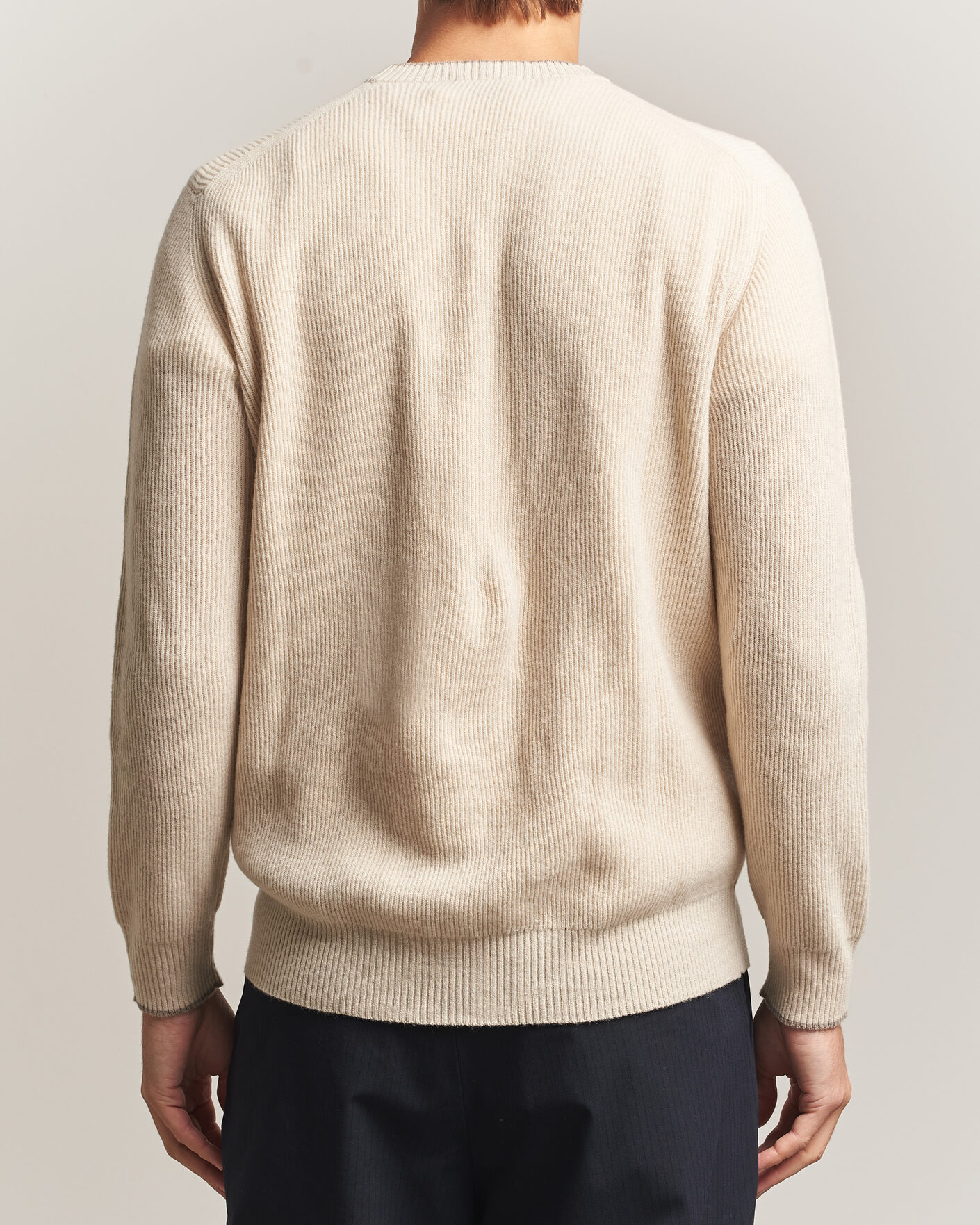 Mies | Puserot | Altea | Rib Wool Raglan Sweater Cream